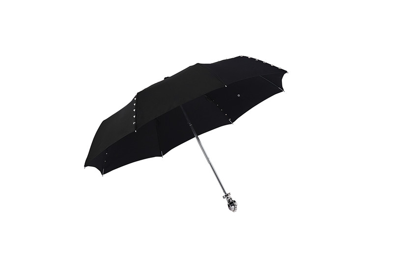 Three fold punk skull folding umbrella