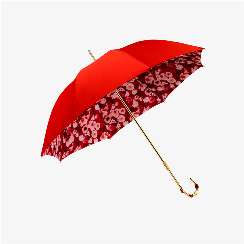 4 grain of heart-shaped diamond bent double umbrella