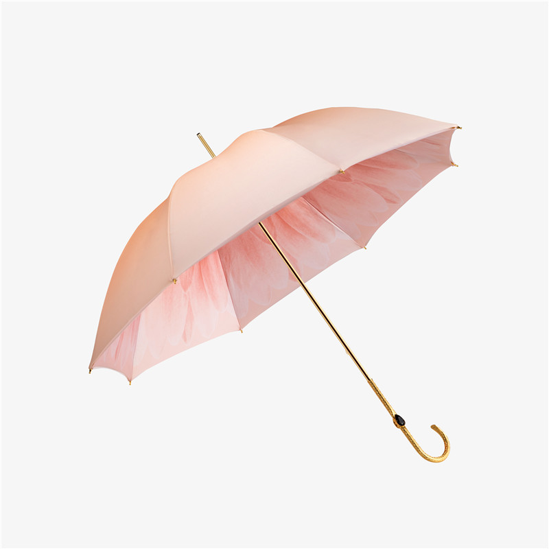 Heart-shaped 2 drill curved handle double-layer umbrella