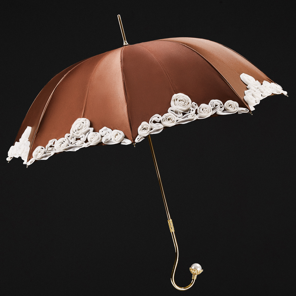white pearl handmade umbrella-Daphne
