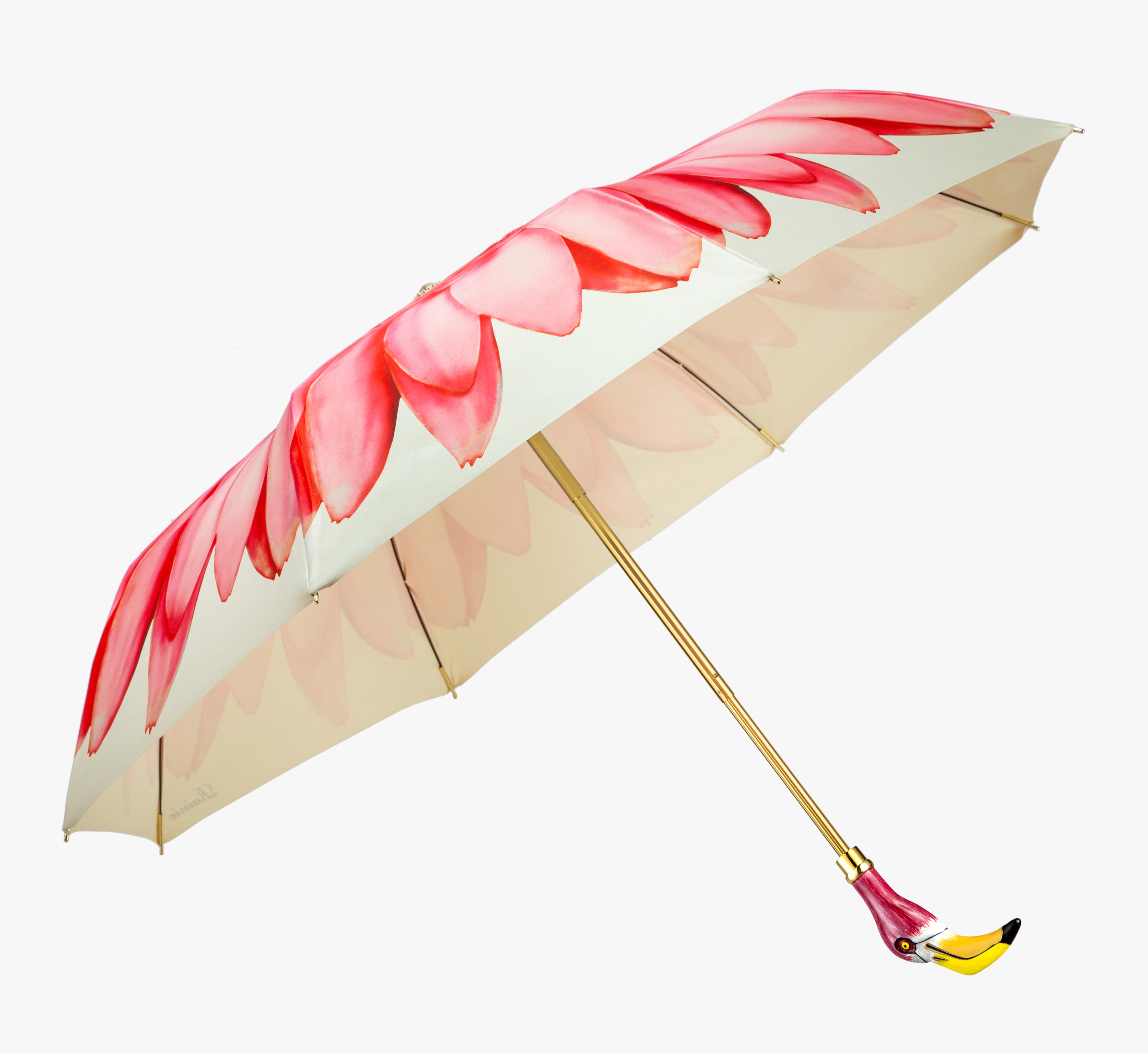 Flamingo red daisy folding umbrella