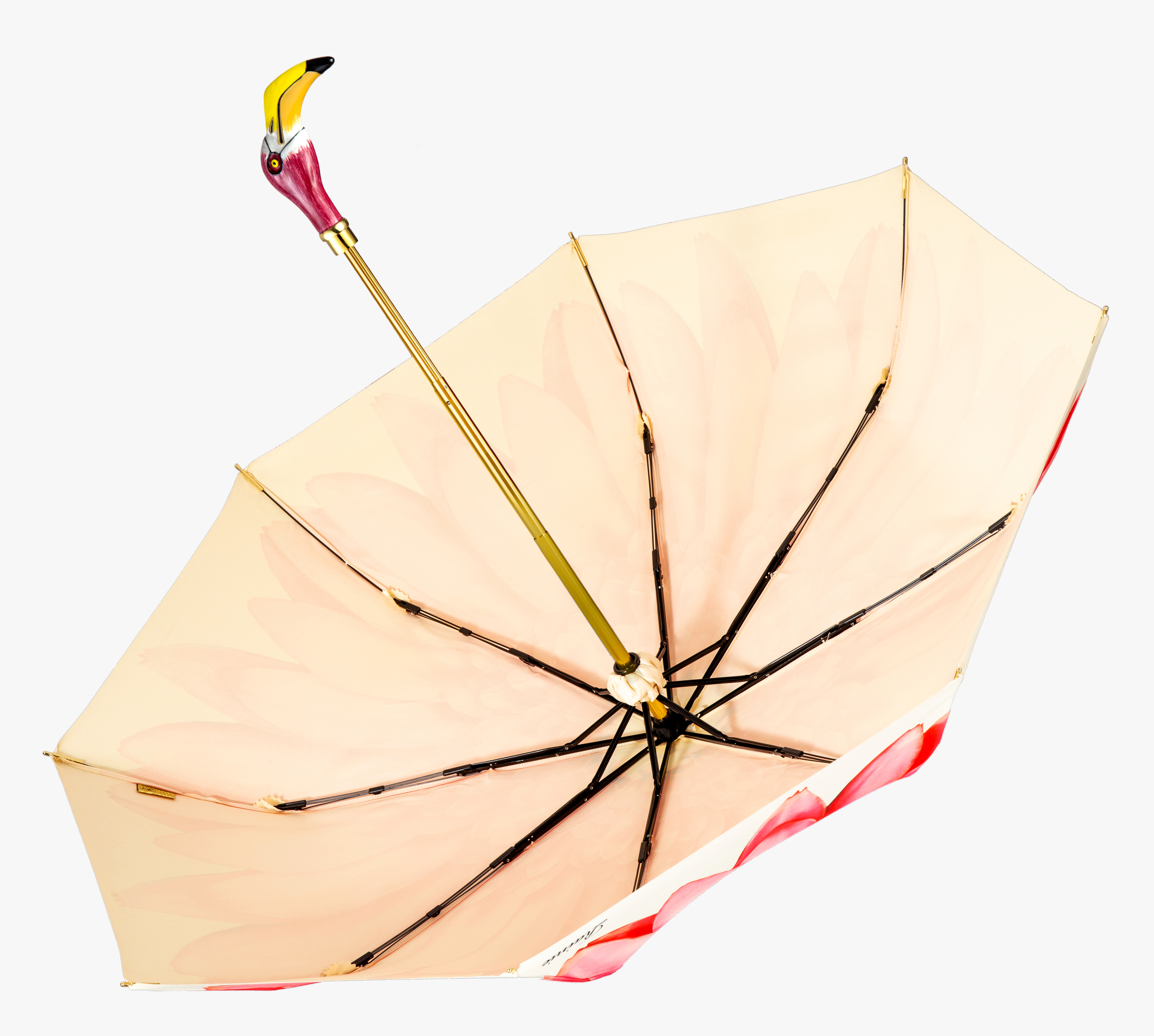 Flamingo red daisy folding umbrella