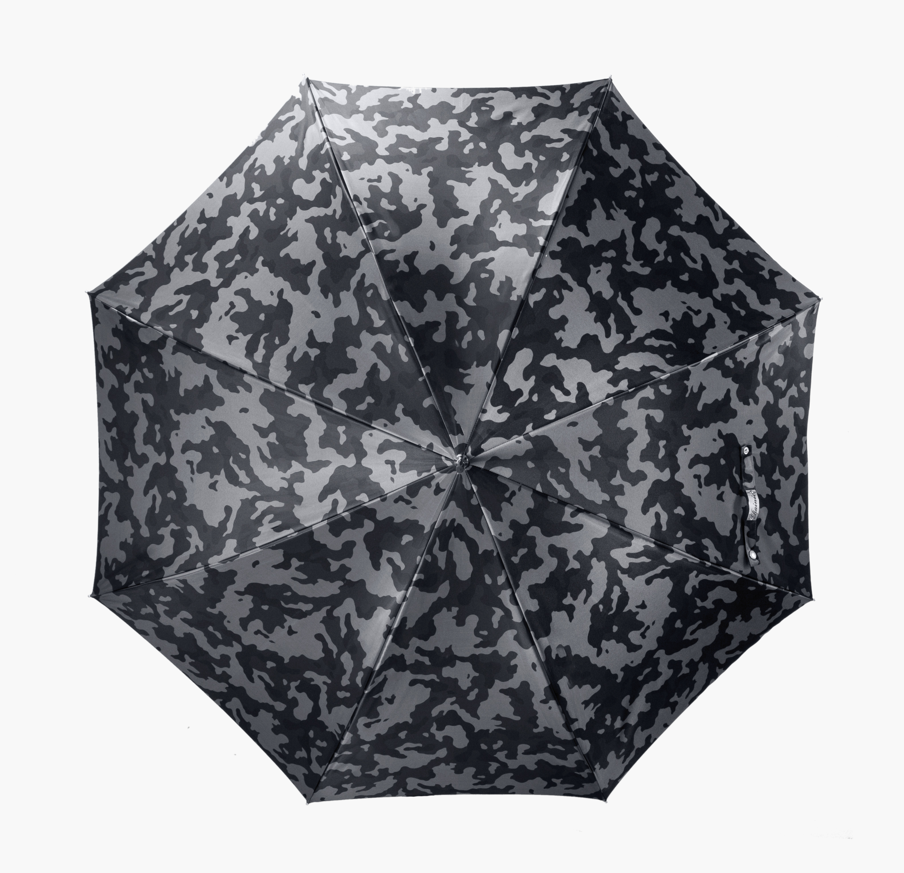 Grey Camouflage-Studded Head Skeleton-Umbrella with Long Handle