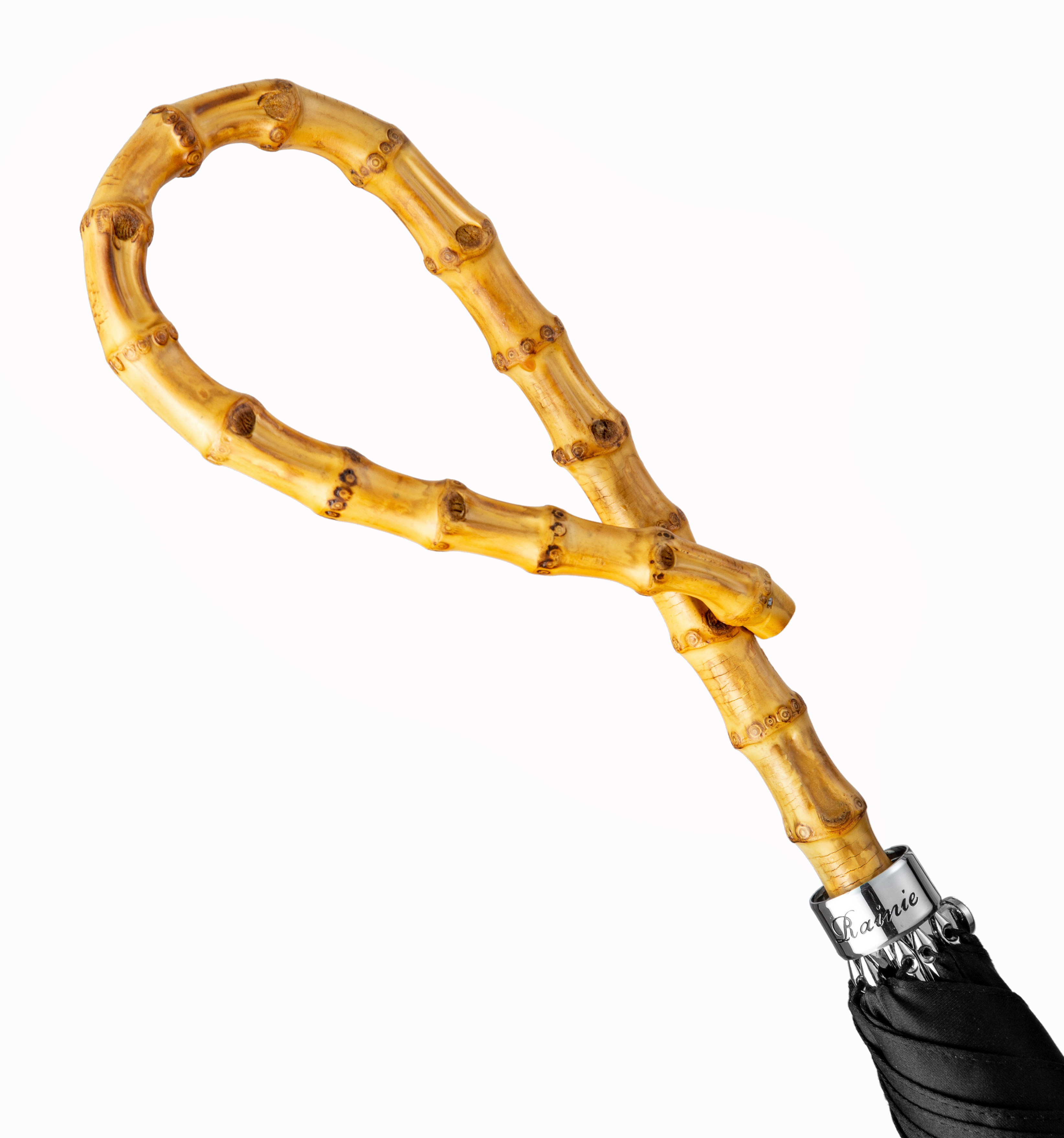 Rain and black -9-shaped elbow-umbrella with long handle