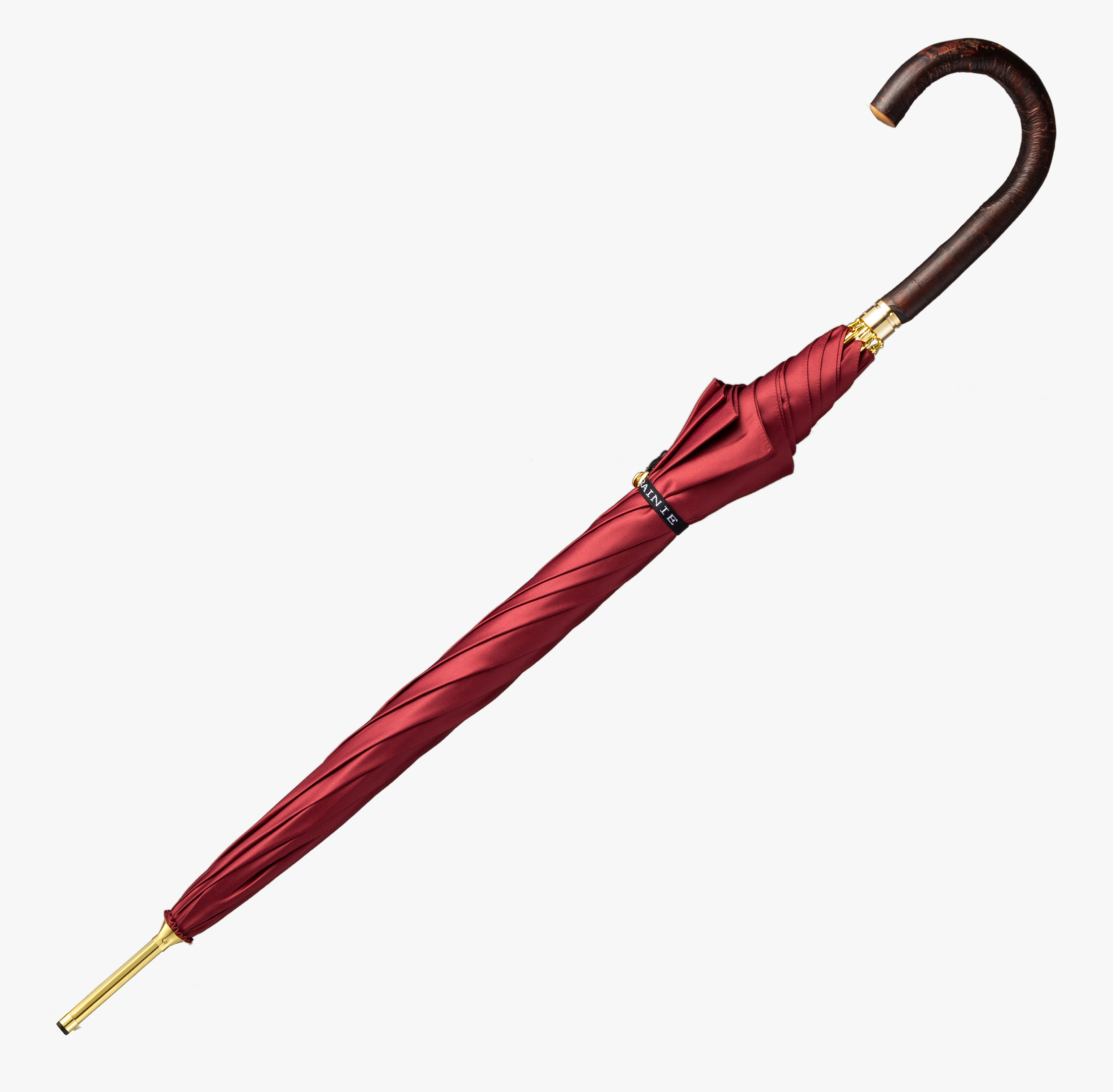 Crimson lips red-cherry wood-umbrella with long handle