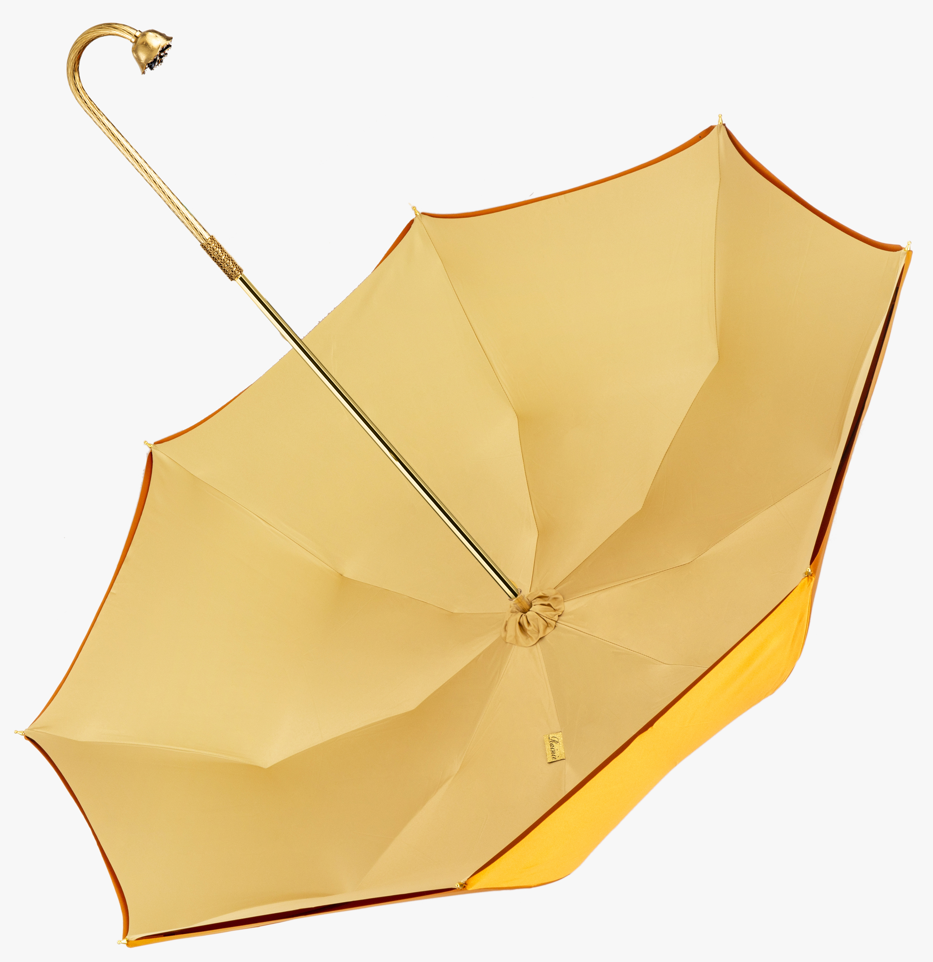 Deciduous yellow-curved rose-umbrella with long handle