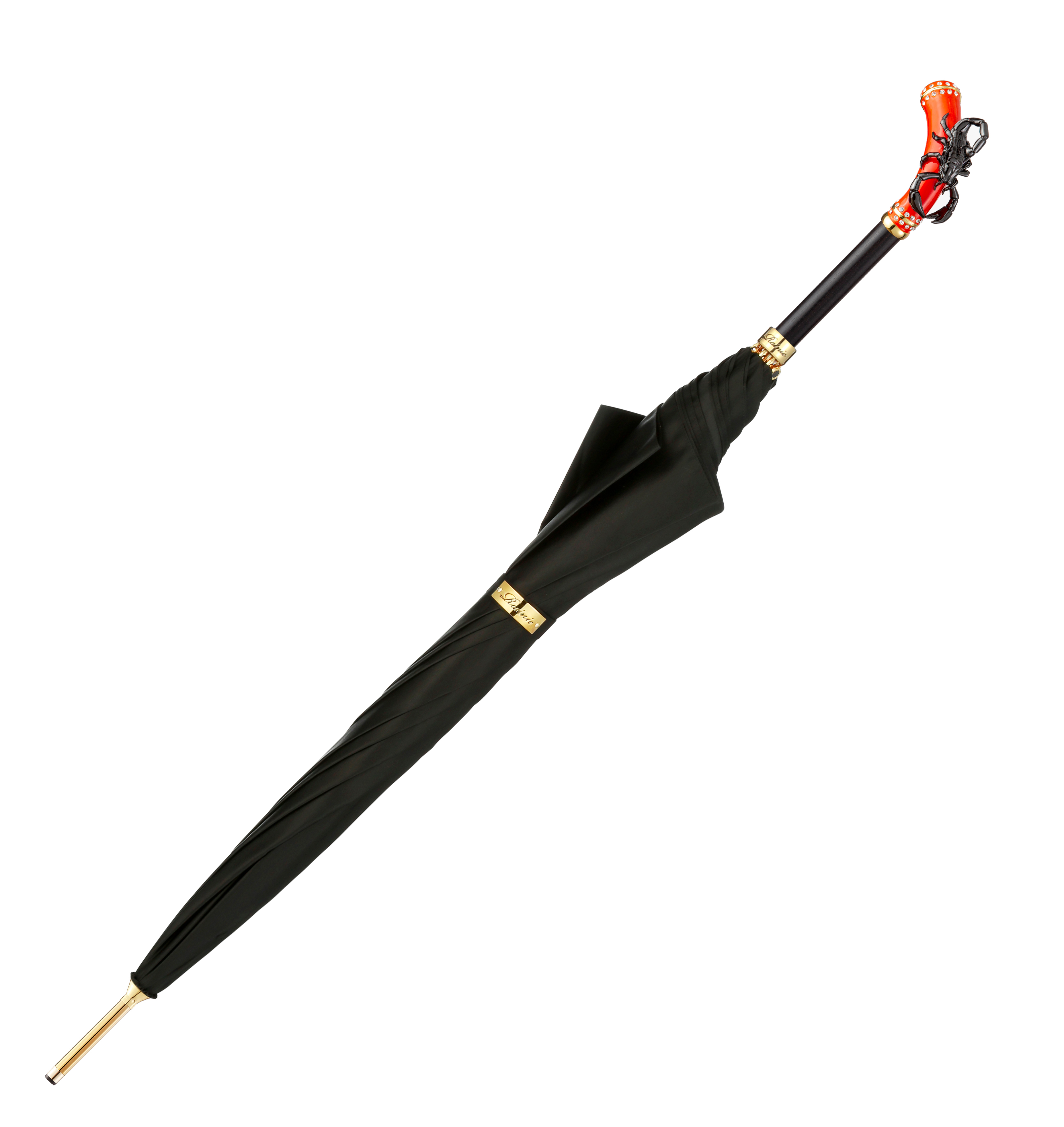 Rain and black-scorpion-umbrella with long handle