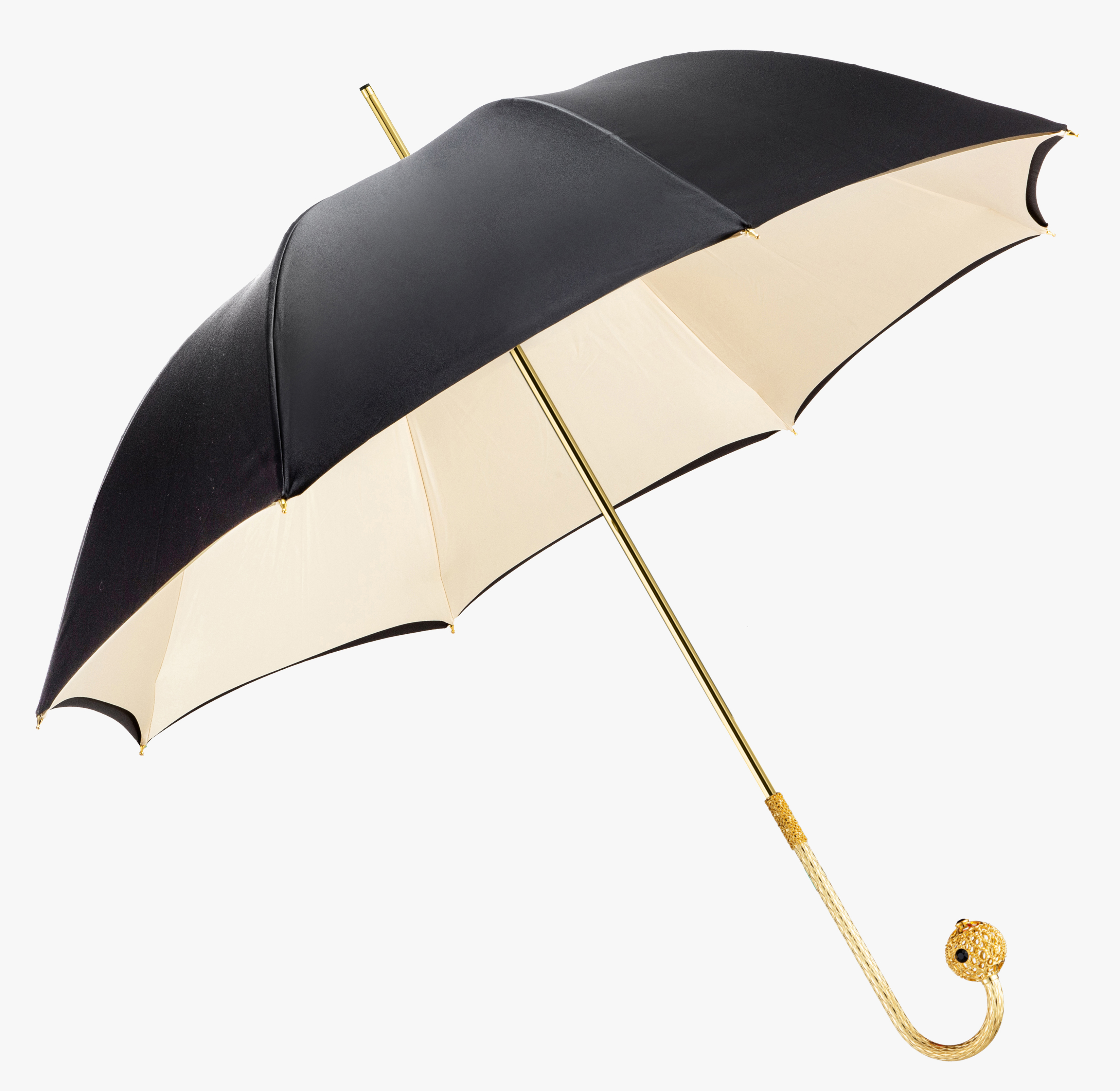 Bend and exquisite double umbrella, rain and black