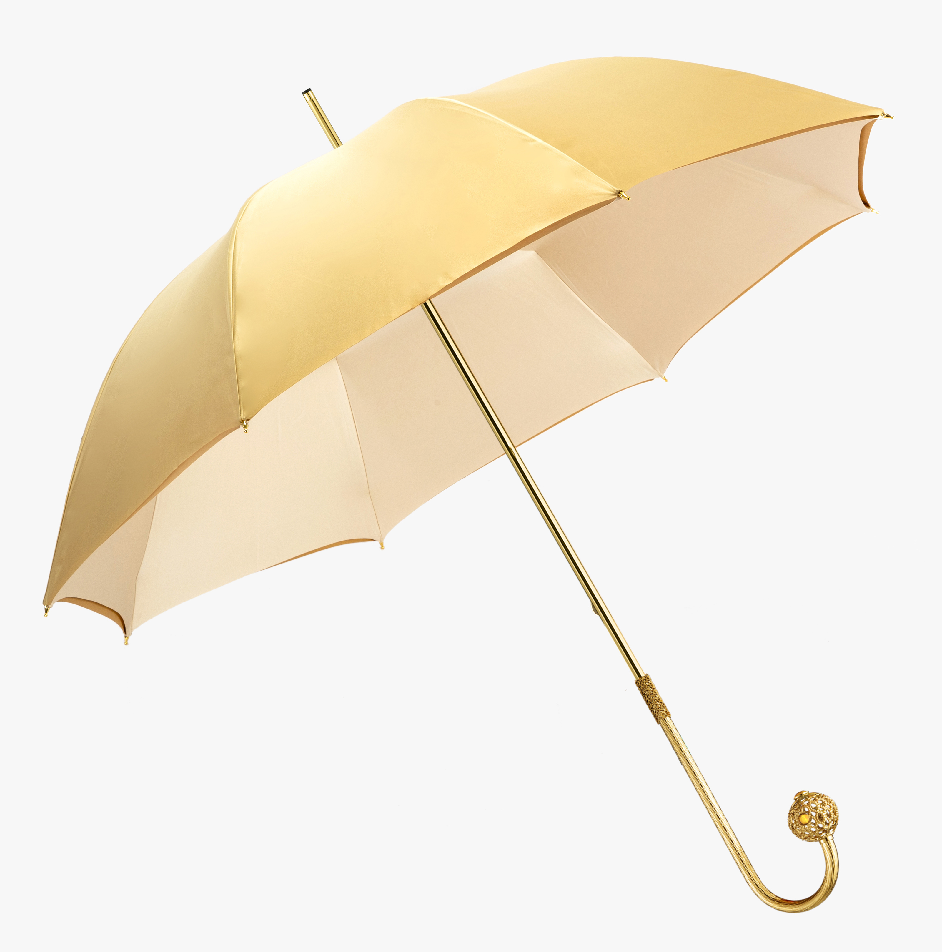 Moon yellow-exquisite bend-umbrella with long handle