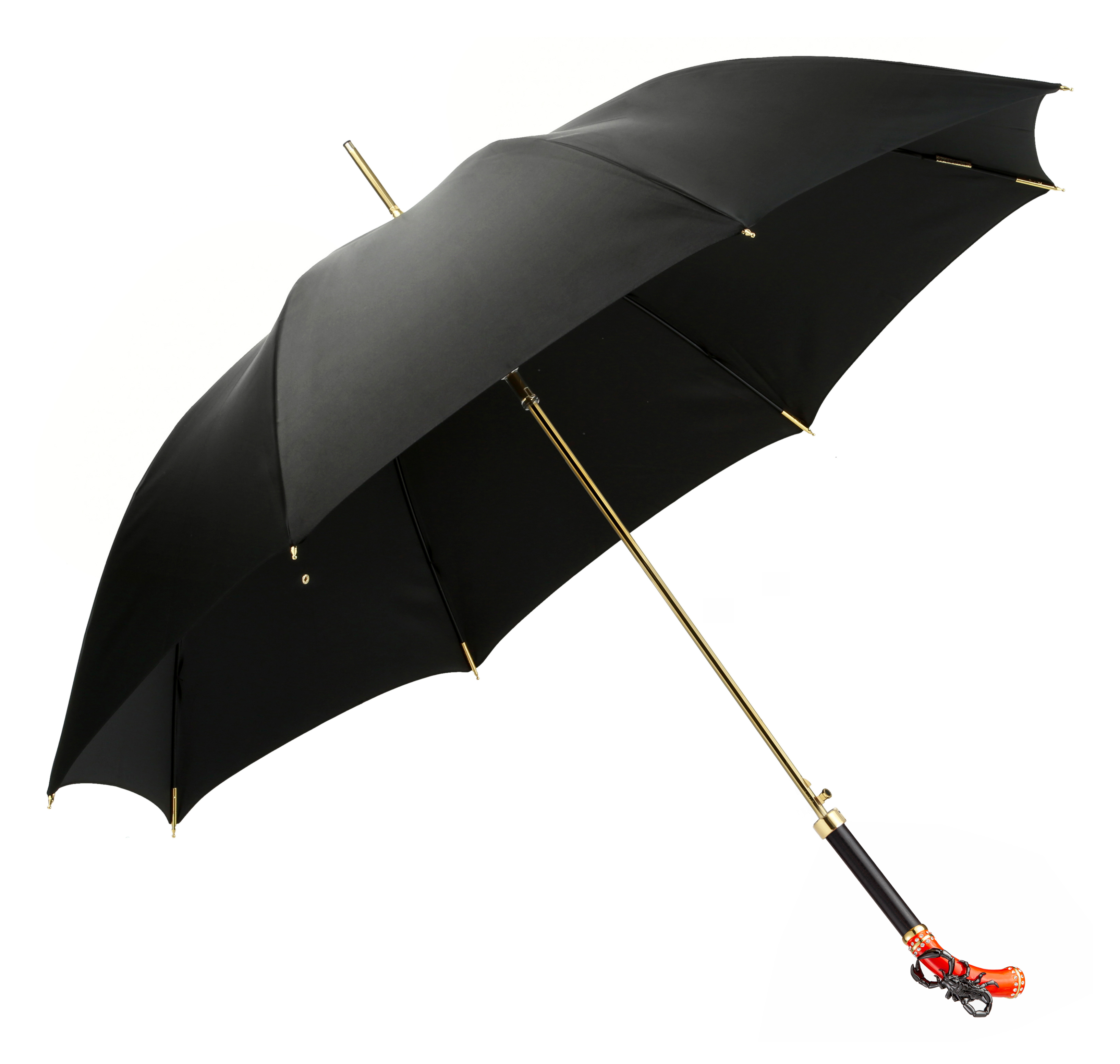 Rain and black-scorpion-umbrella with long handle