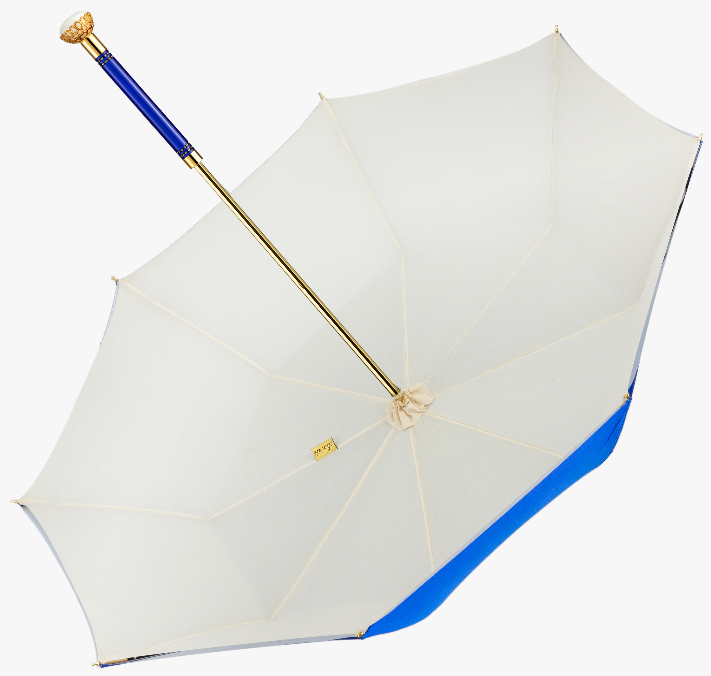 Sapphire blue with straight handle and exquisite jade umbrella with long handle