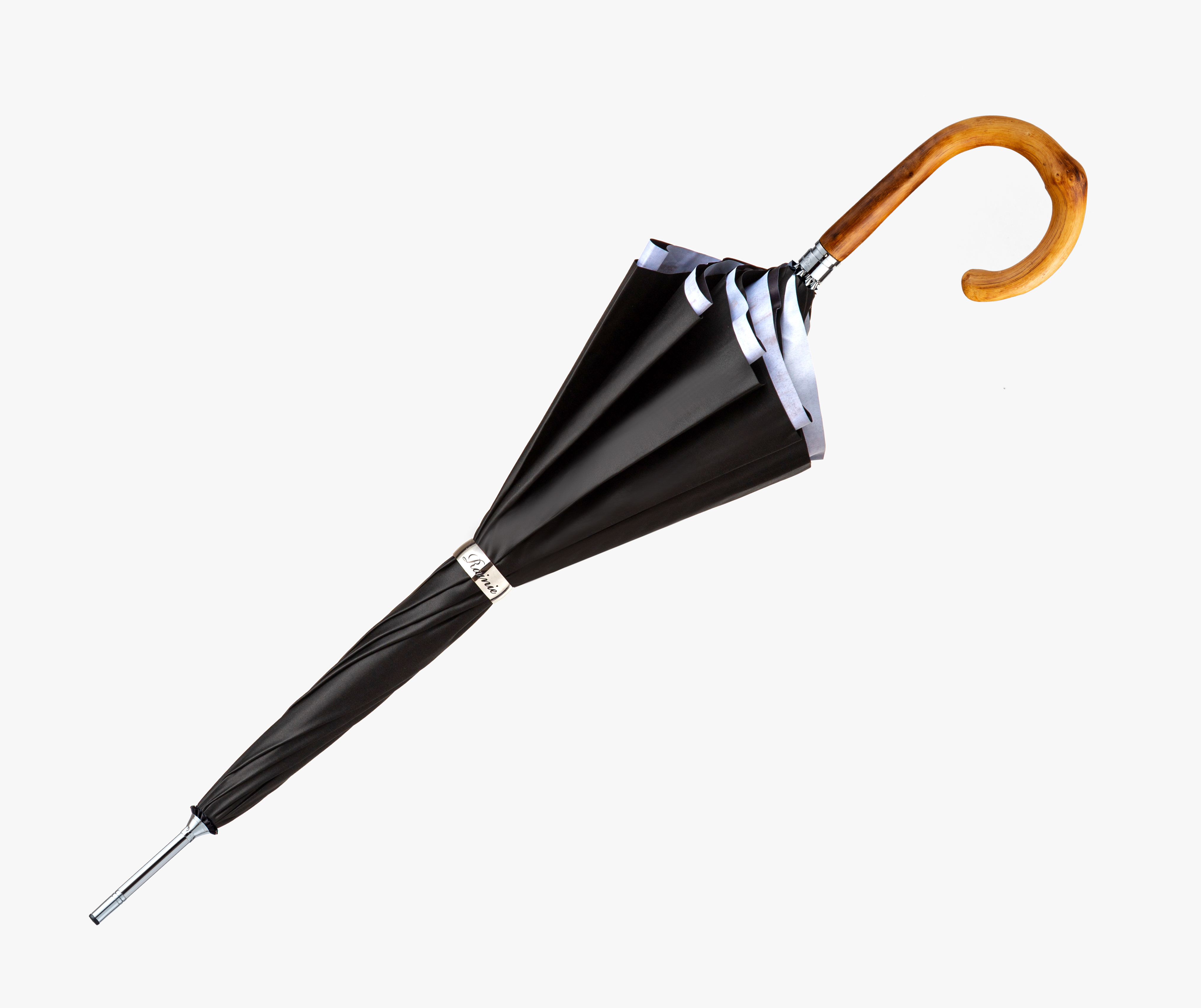 Rattan Elbow-White Dahlia-Long Handle Umbrella