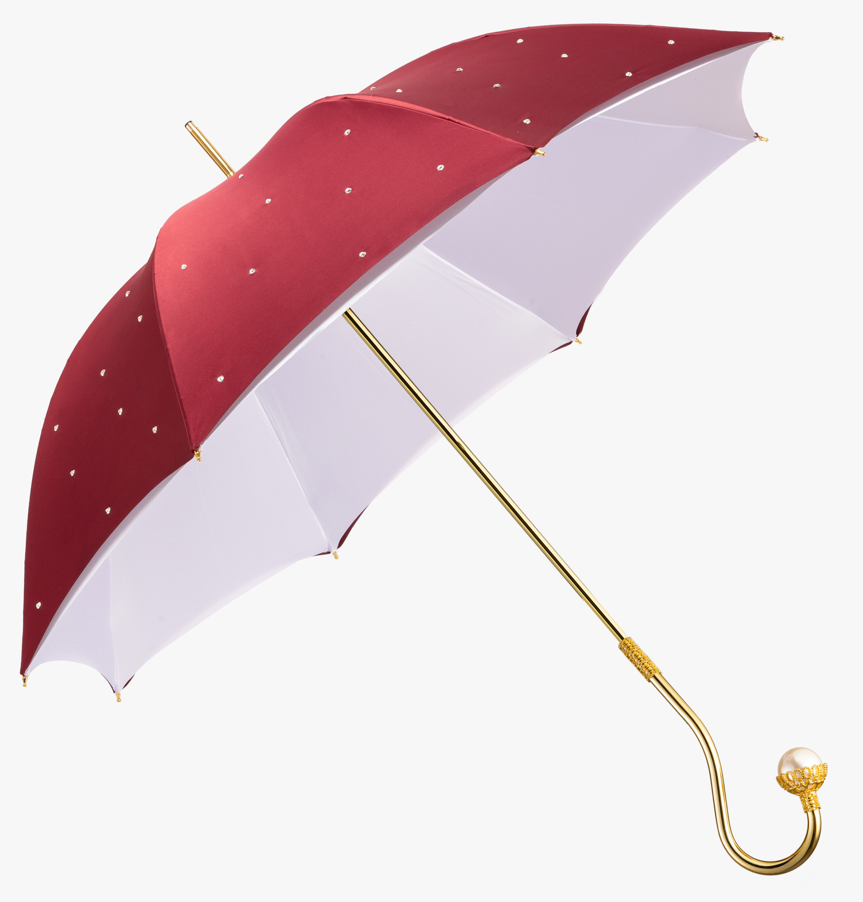 Amiti-semi-exquisite pearl elbow-long handle umbrella