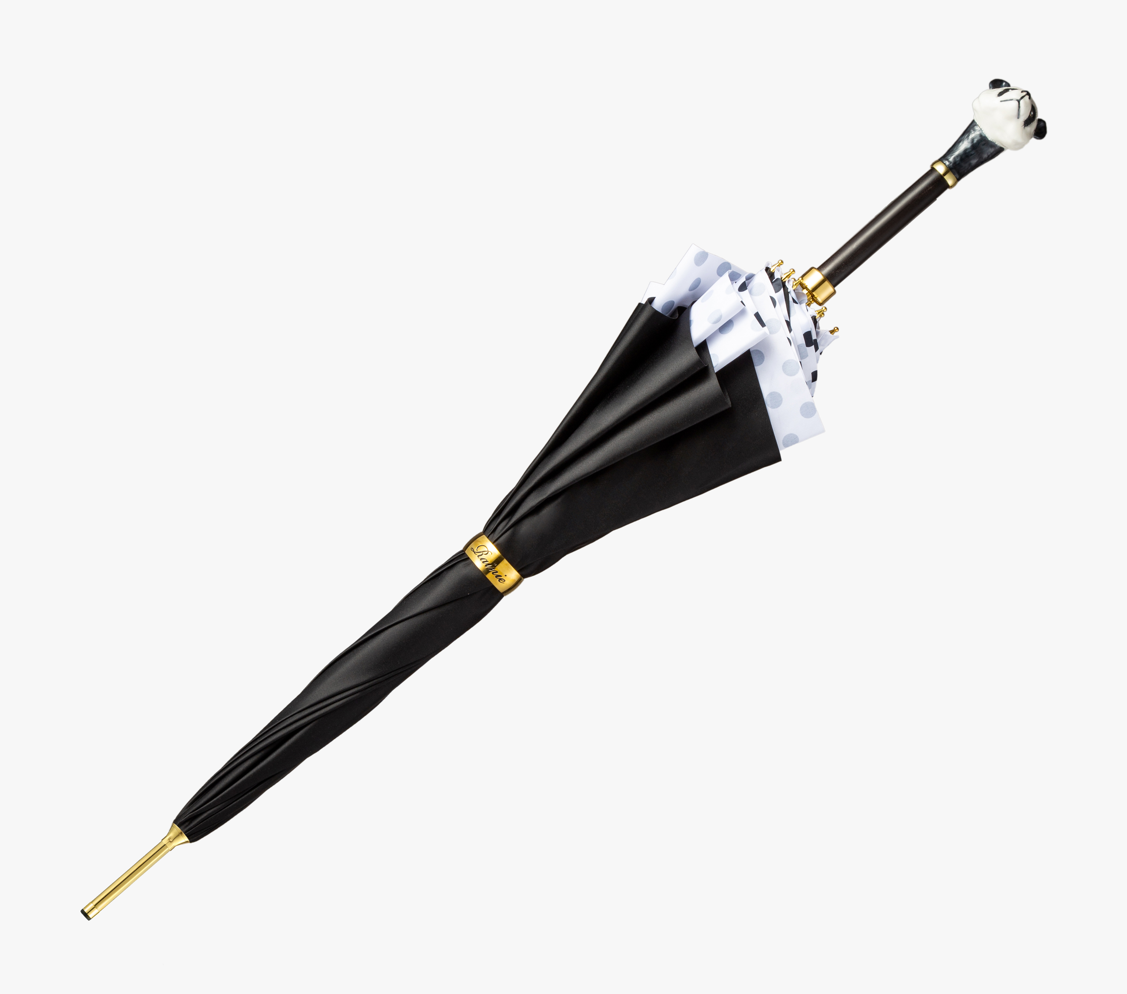 Panda-White Wave Point-Long Handle Umbrella