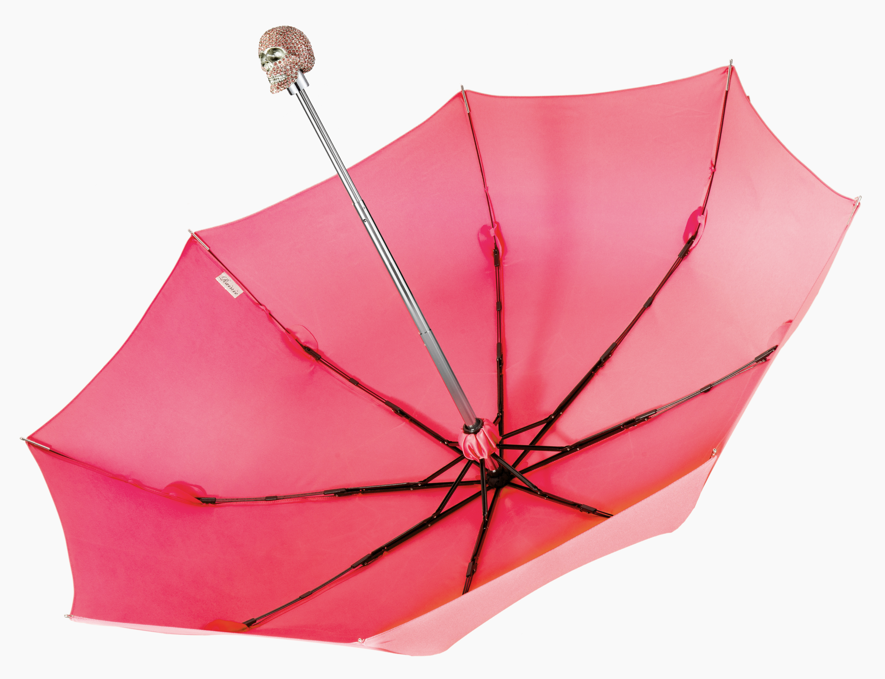 Camellia powder-diamond head up skull-folding umbrella