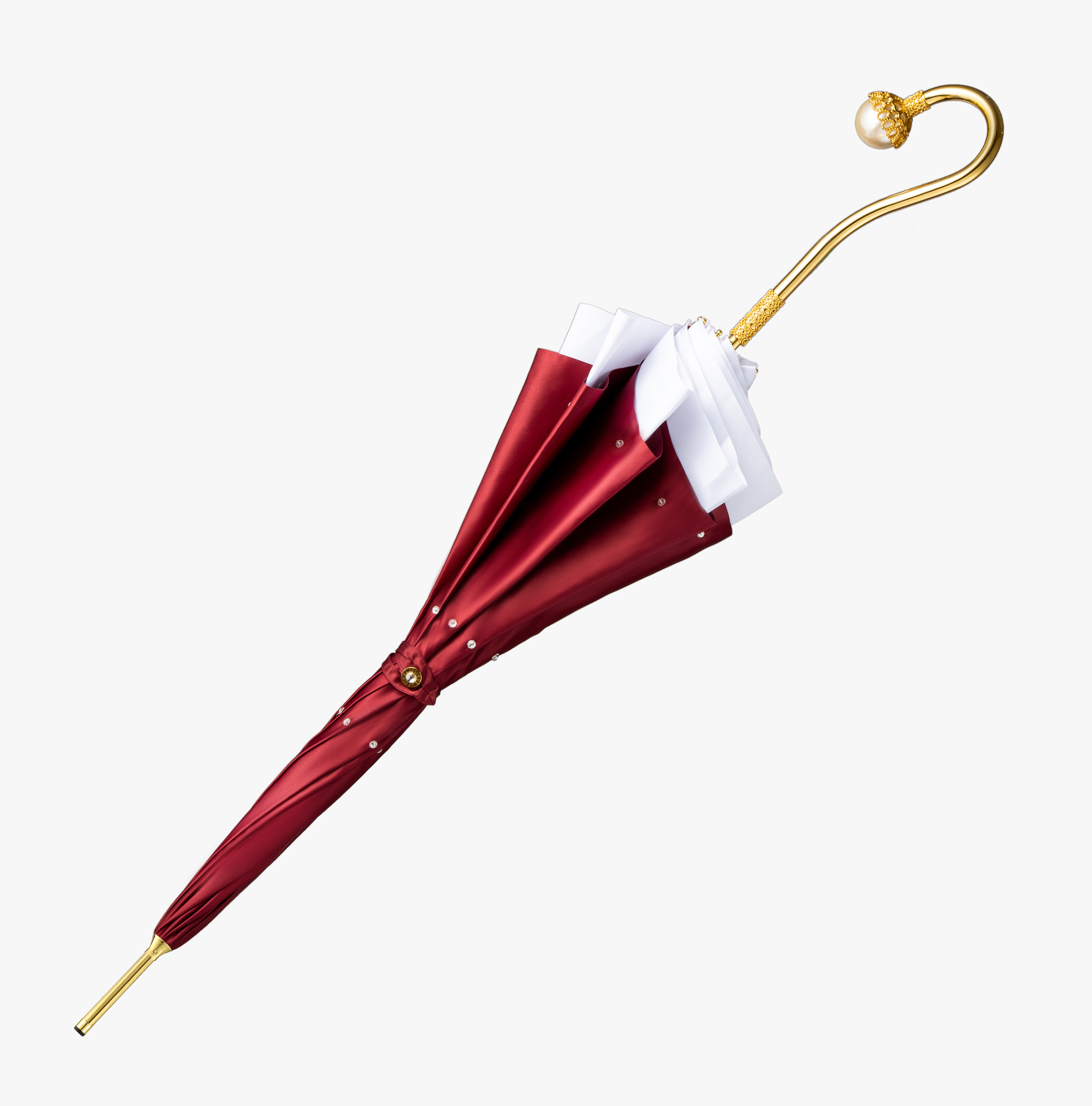 Amiti-semi-exquisite pearl elbow-long handle umbrella
