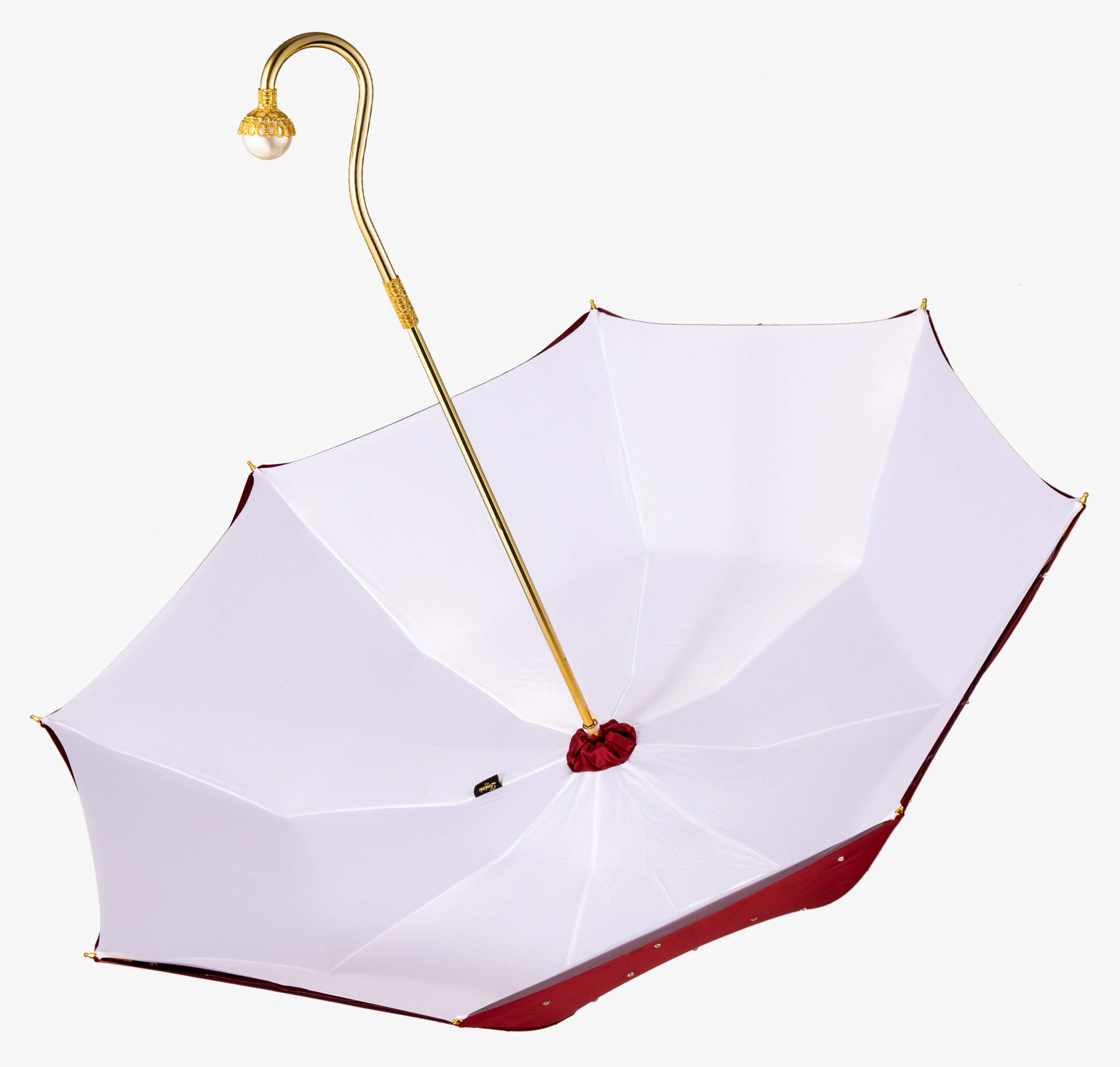 Amiti-semi-exquisite pearl elbow-long handle umbrella