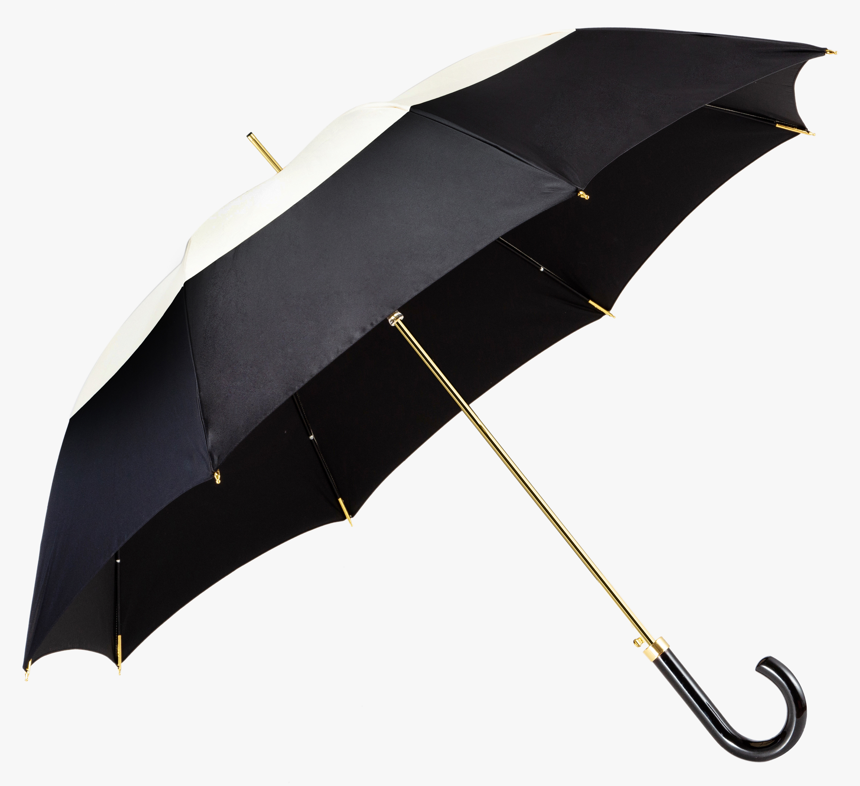 Haili-copper car black bright elbow-long handle umbrella