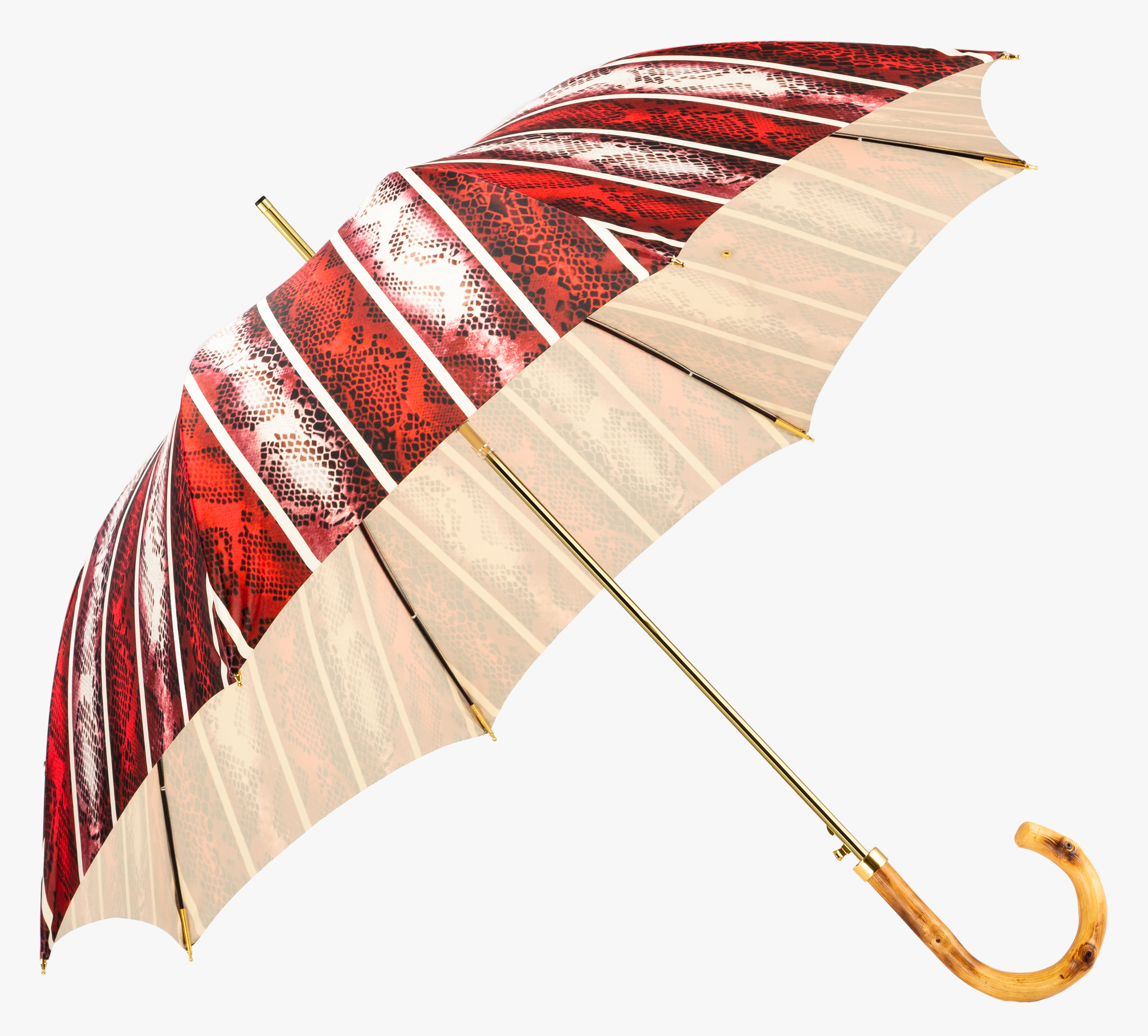 Amanda-Bronze car smooth rattan elbow-long handle umbrella