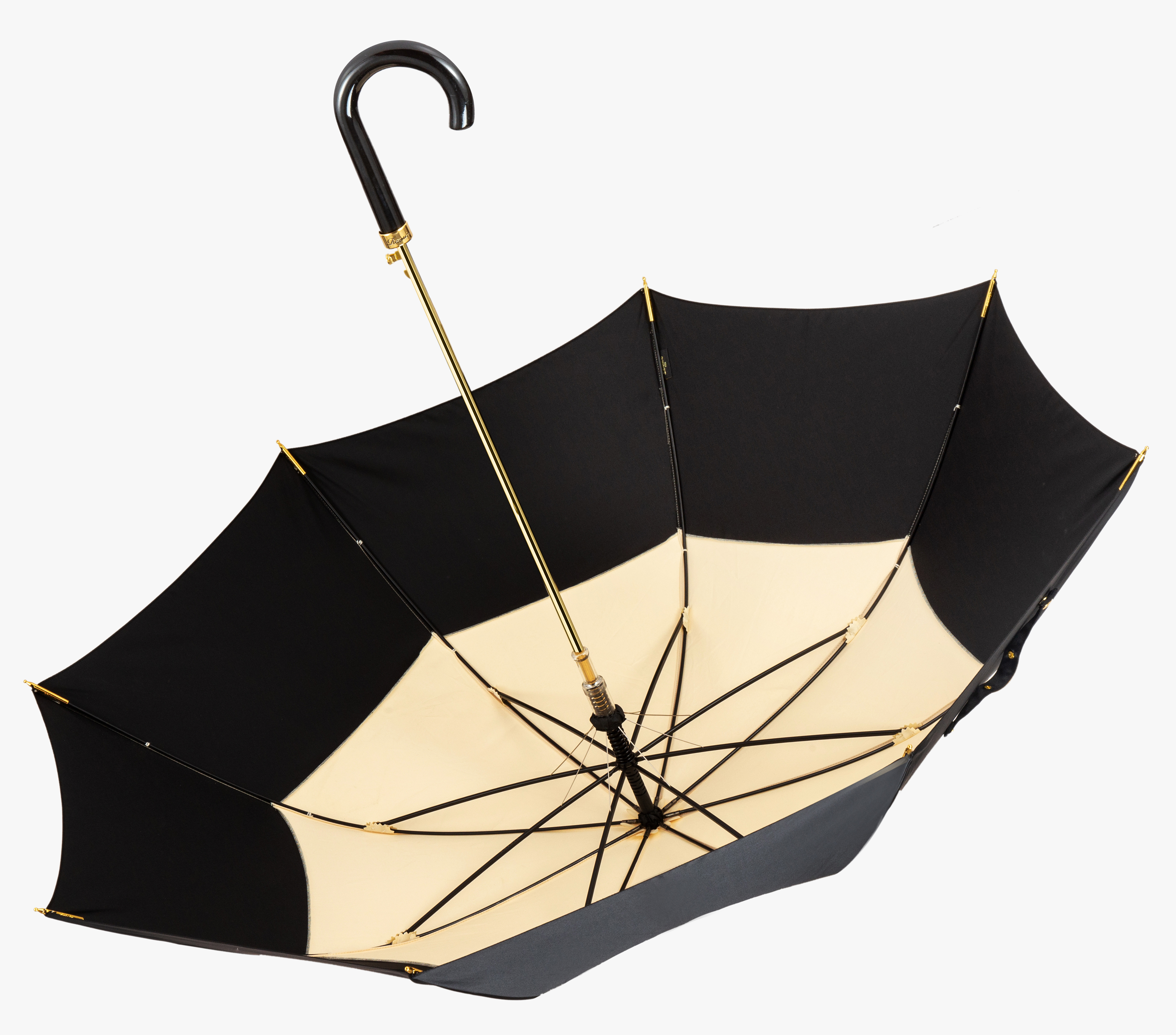 Haili-copper car black bright elbow-long handle umbrella