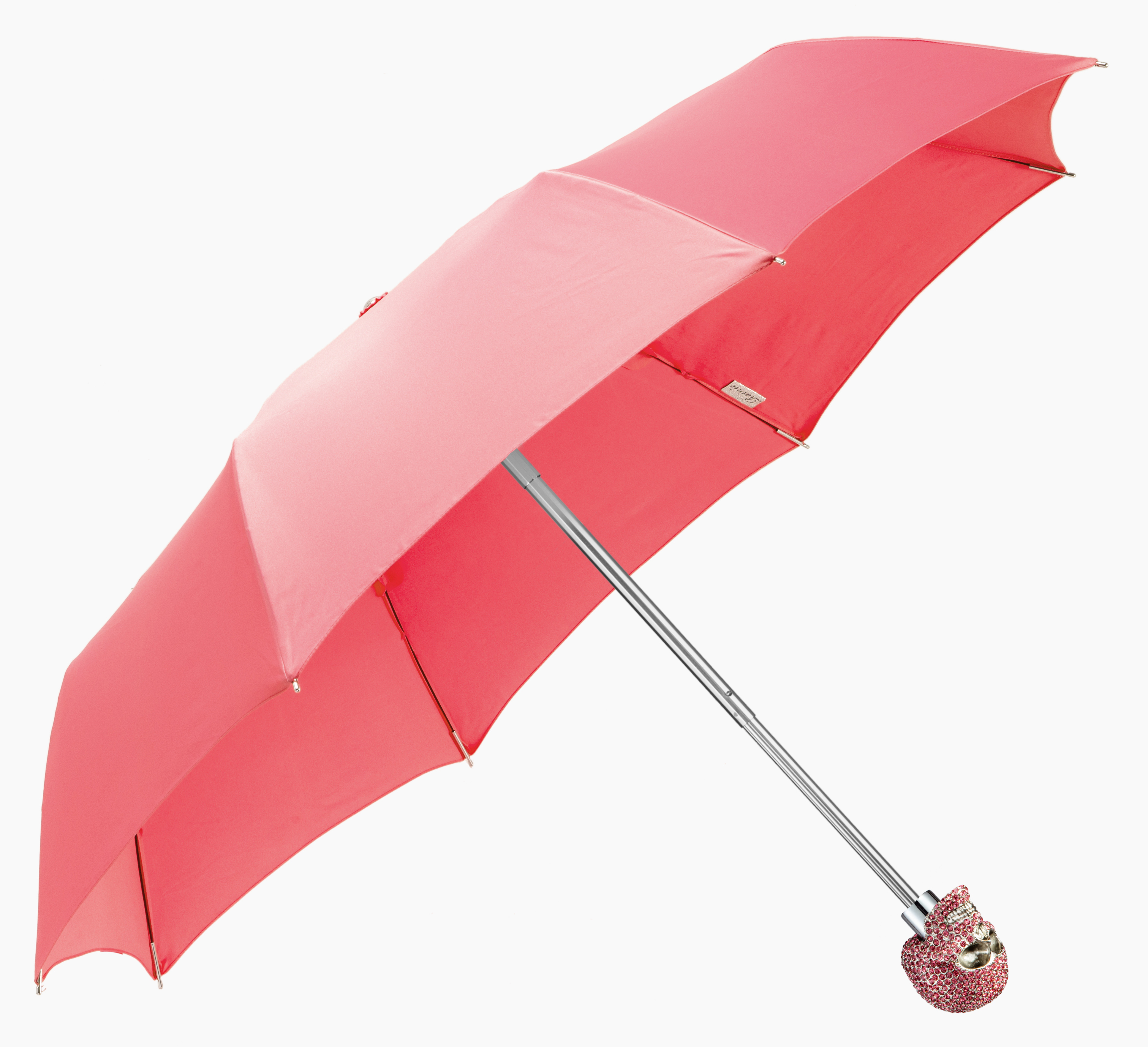 Camellia powder-diamond head up skull-folding umbrella