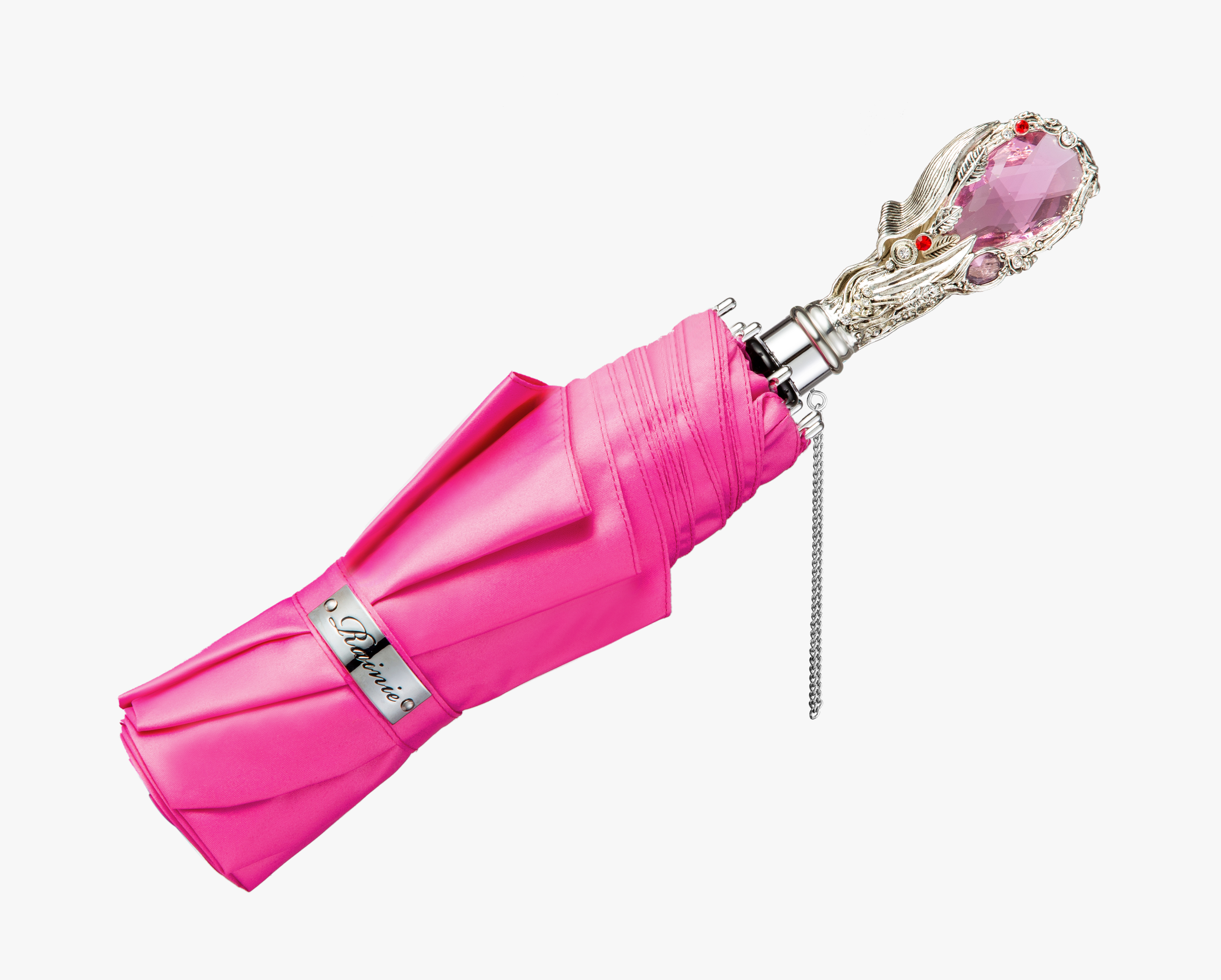 Gem-romantic pink-folding umbrella