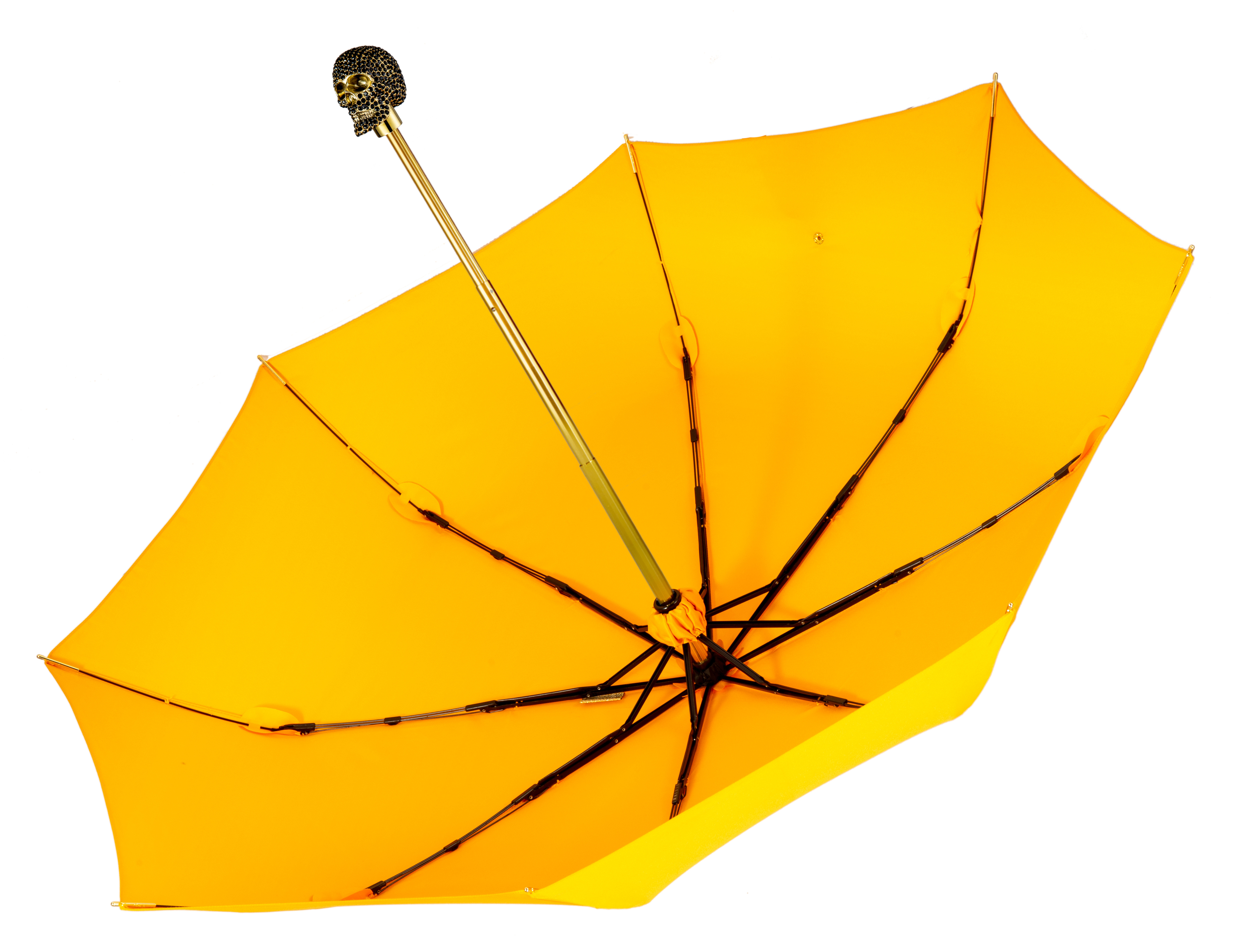 Moon Yellow-Diamond Head Up Skull-Folding Umbrella