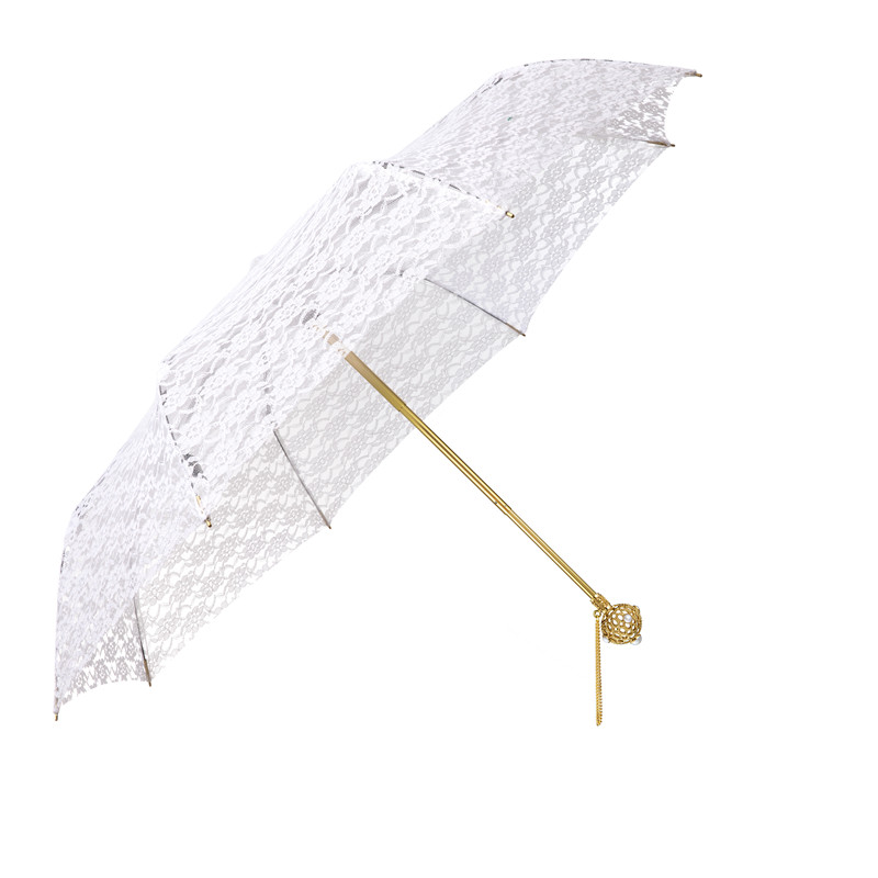Blanche-Bud silk folding umbrella