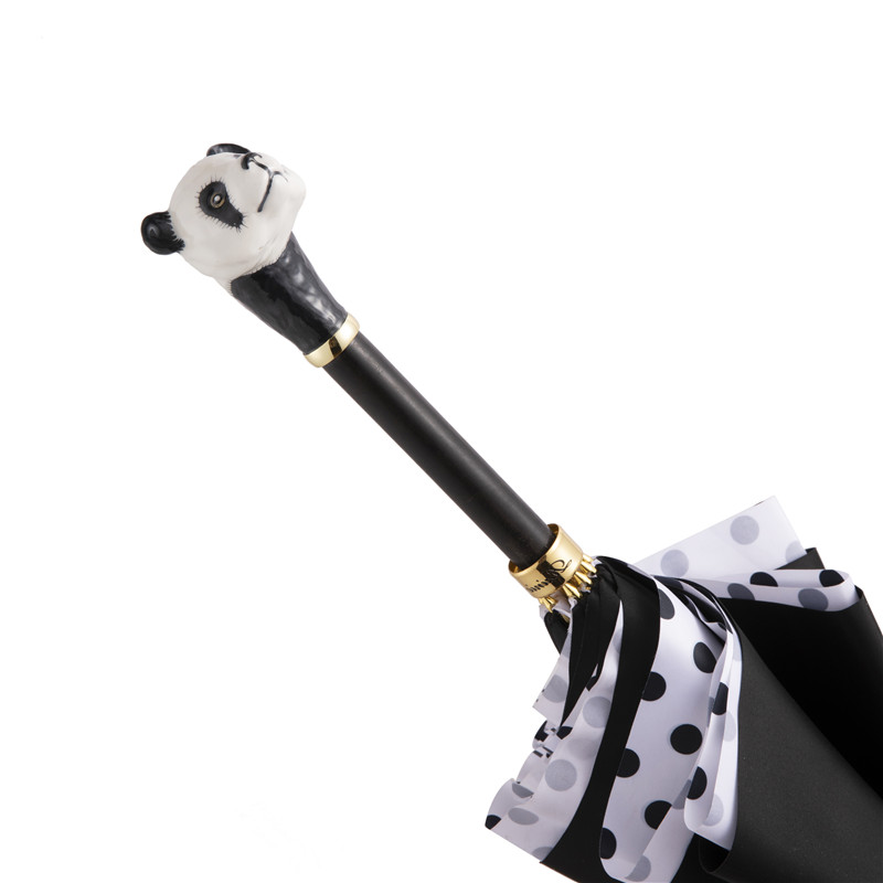 The panda wave point-handle long umbrella
