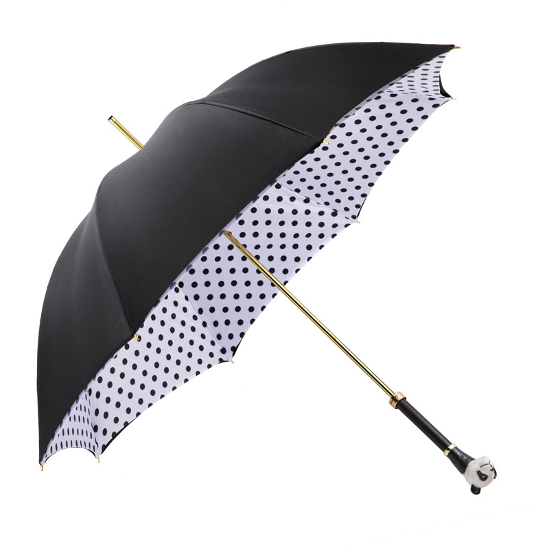 The panda wave point-handle long umbrella