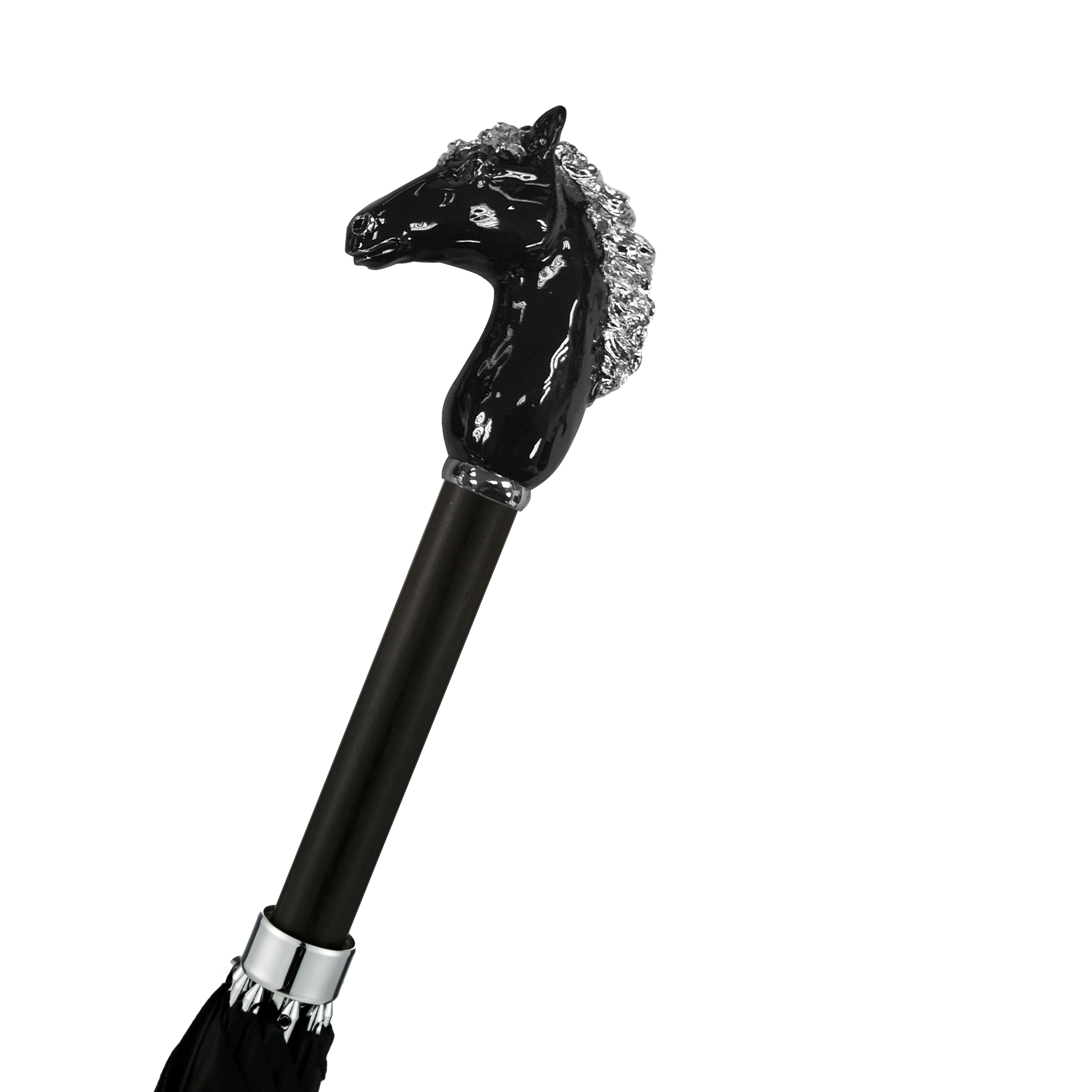 Black mane horse straight umbrella