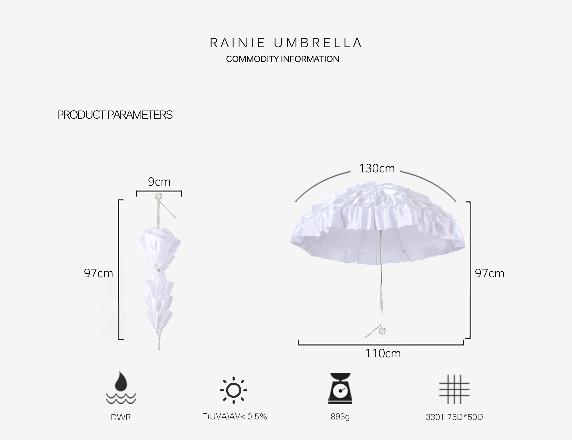 Exquisite crystal double umbrella