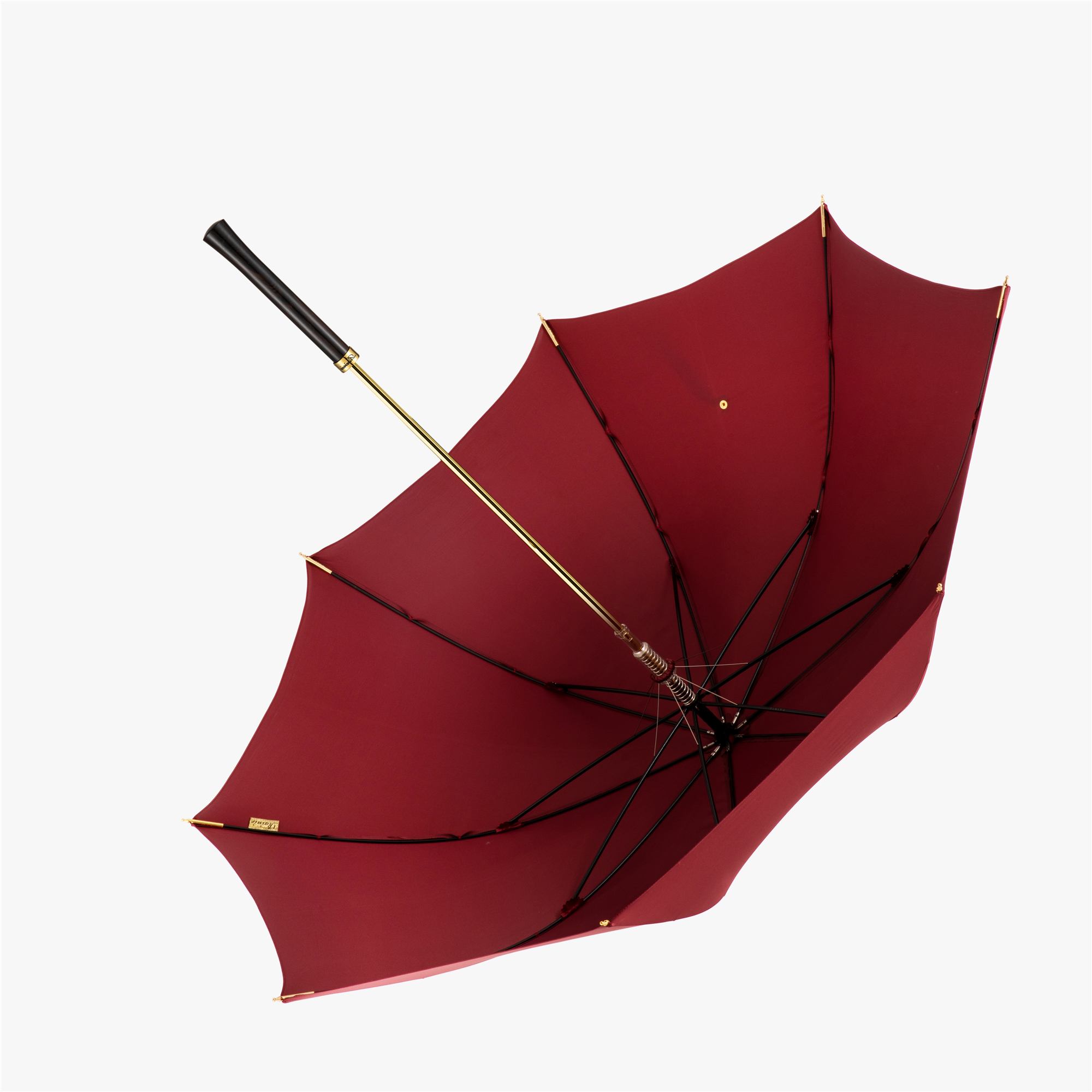 Solid wood umbrella with straight handle