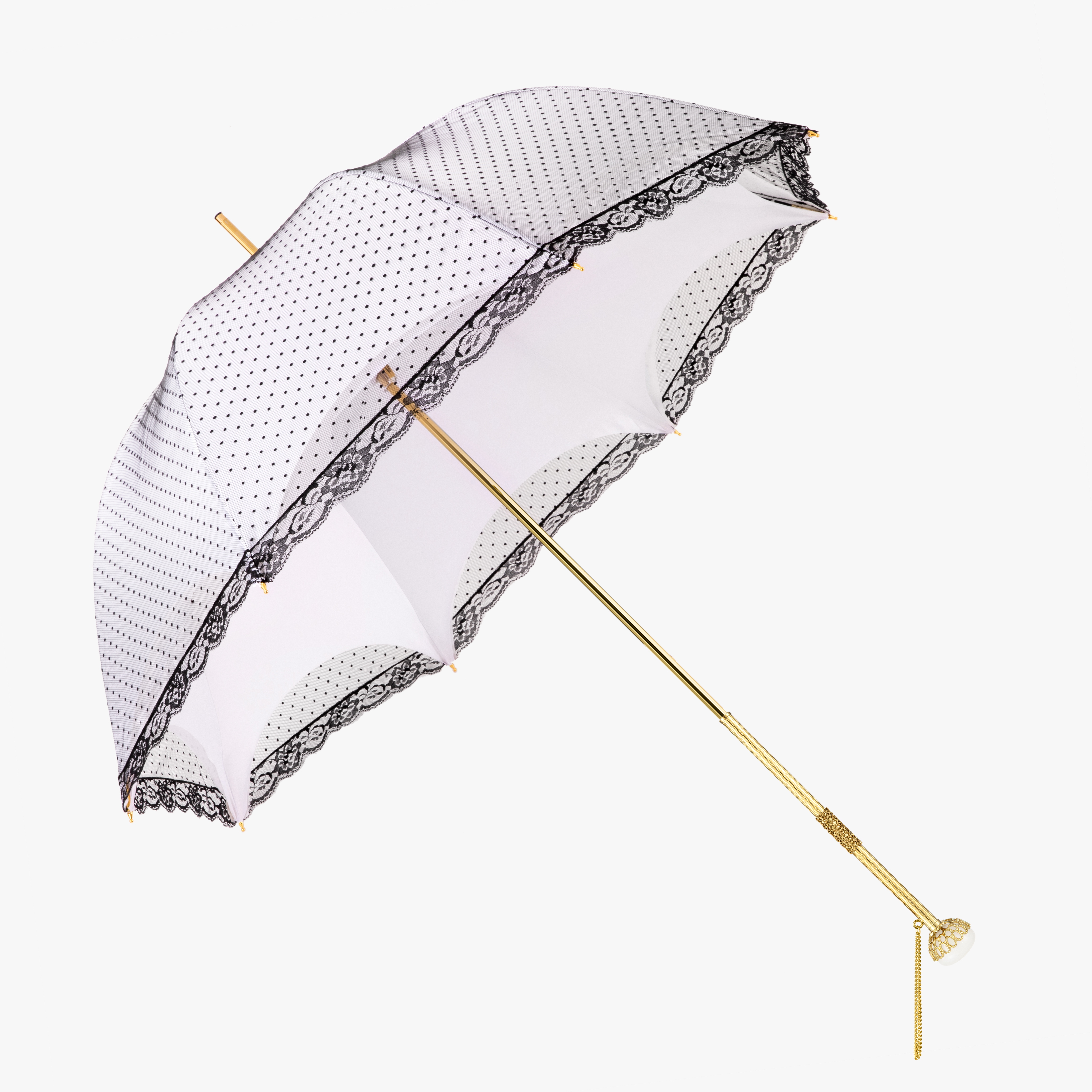 White jade exquisite double straight handle umbrella-Teresa