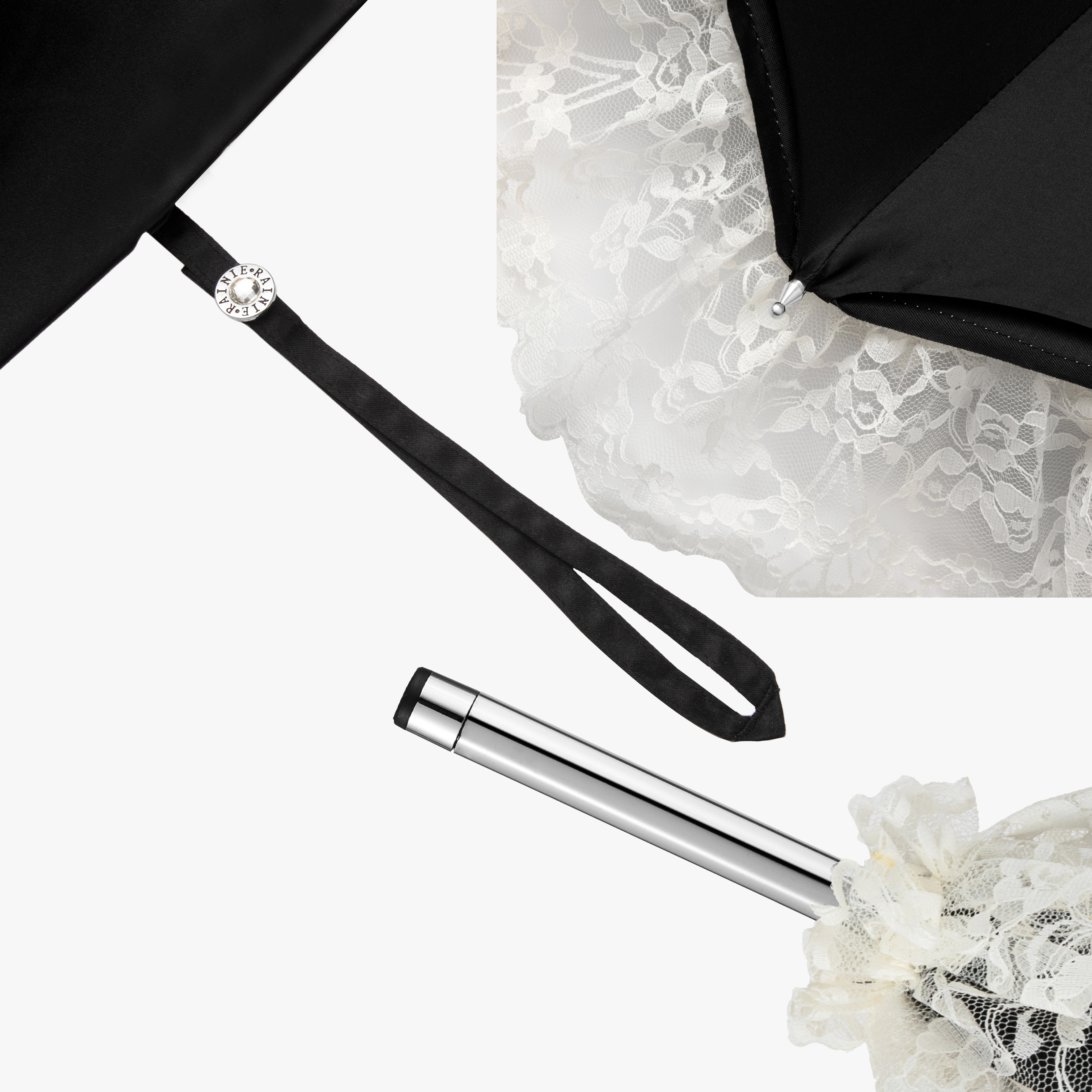 Exquisite pearl double long handle umbrella