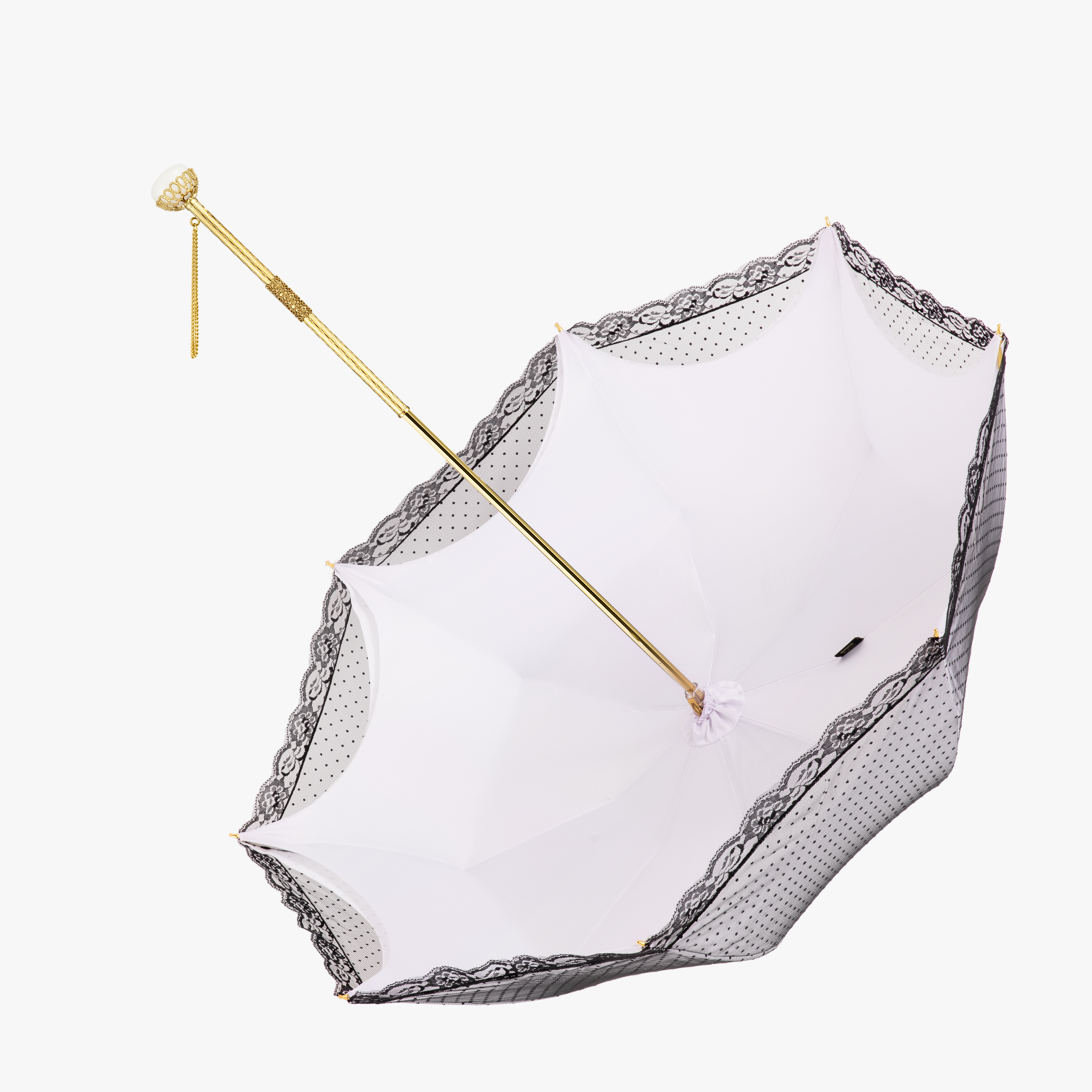 White jade exquisite double straight handle umbrella-Teresa