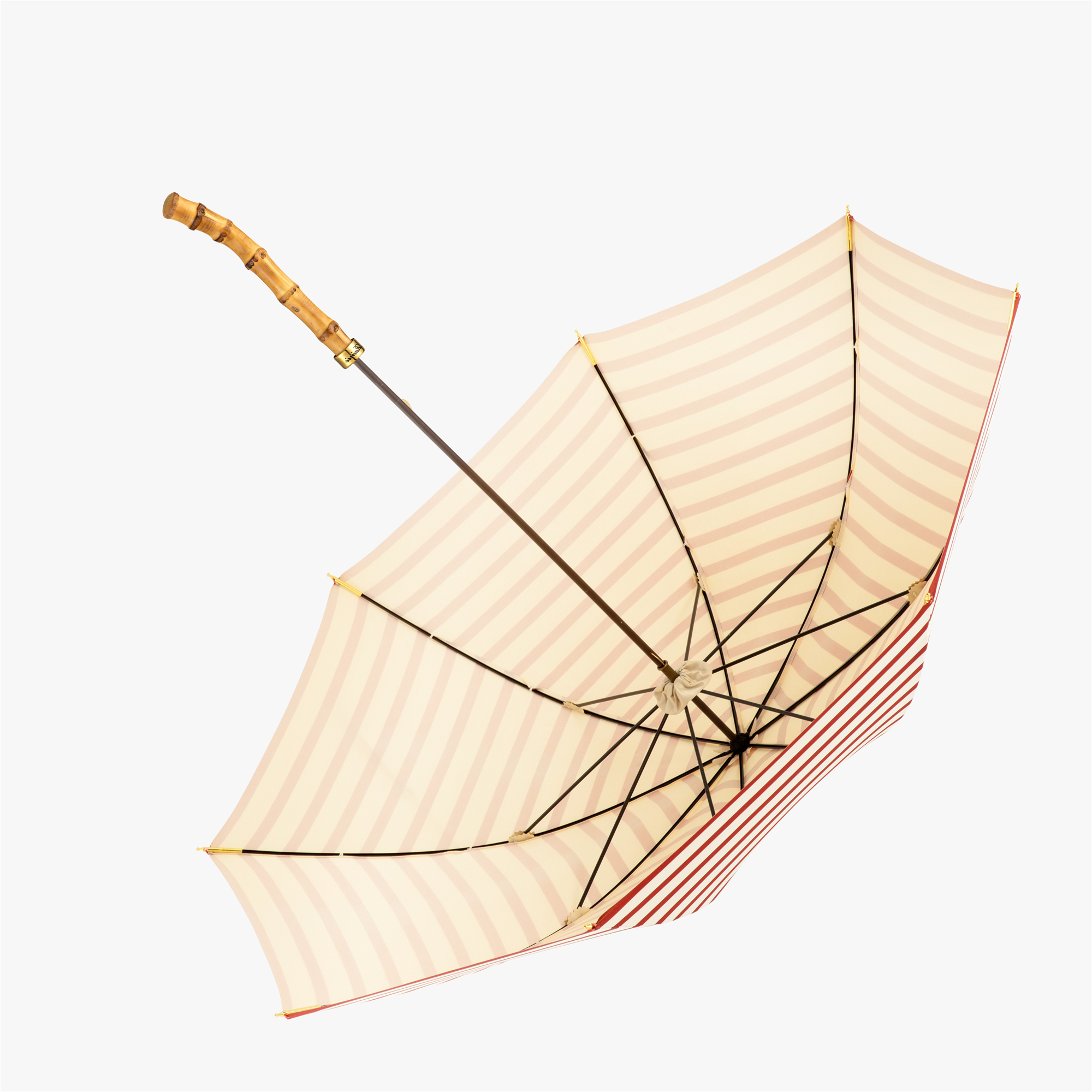 Straight bamboo umbrella with straight handle