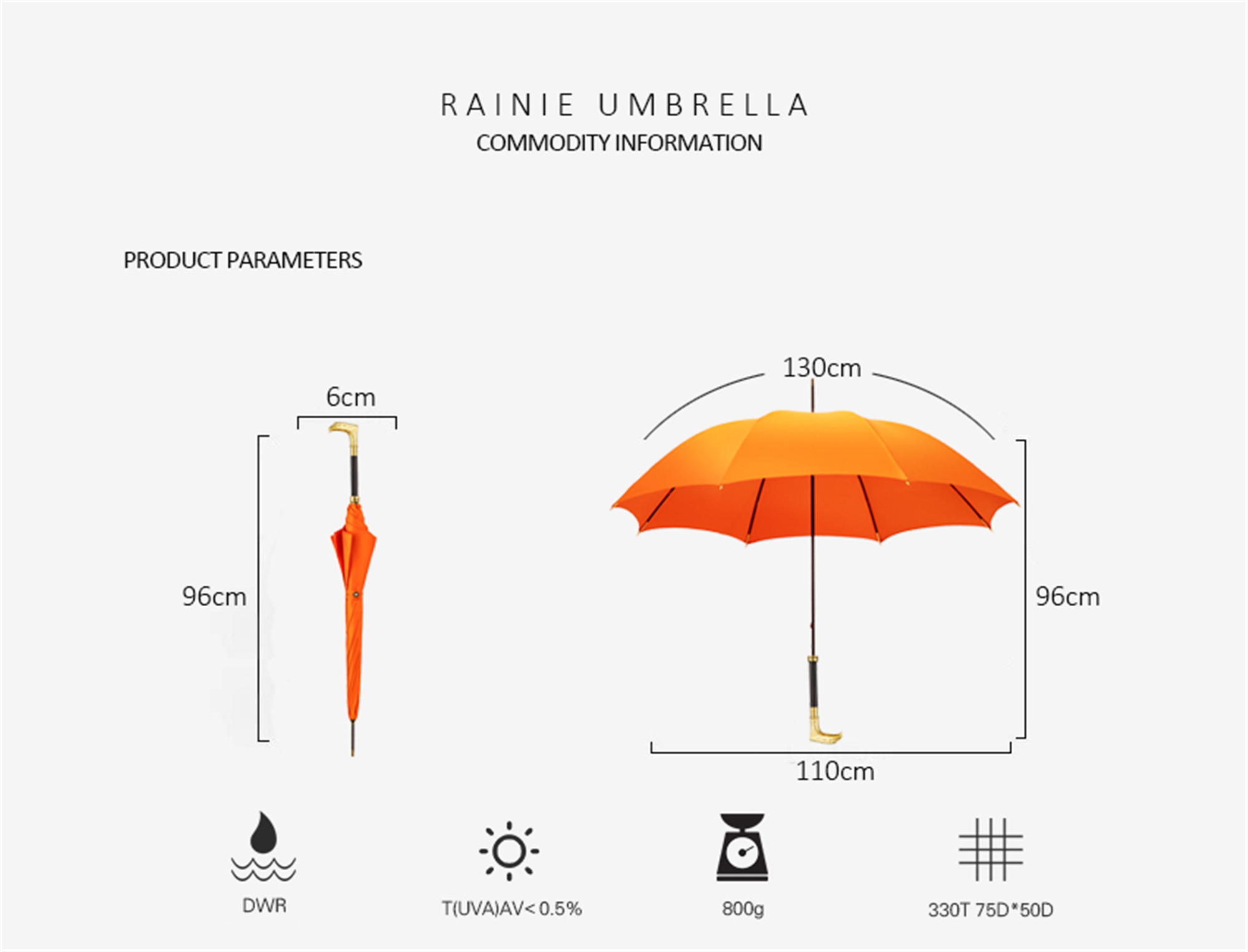 Horned Eagle Umbrella with straight handle