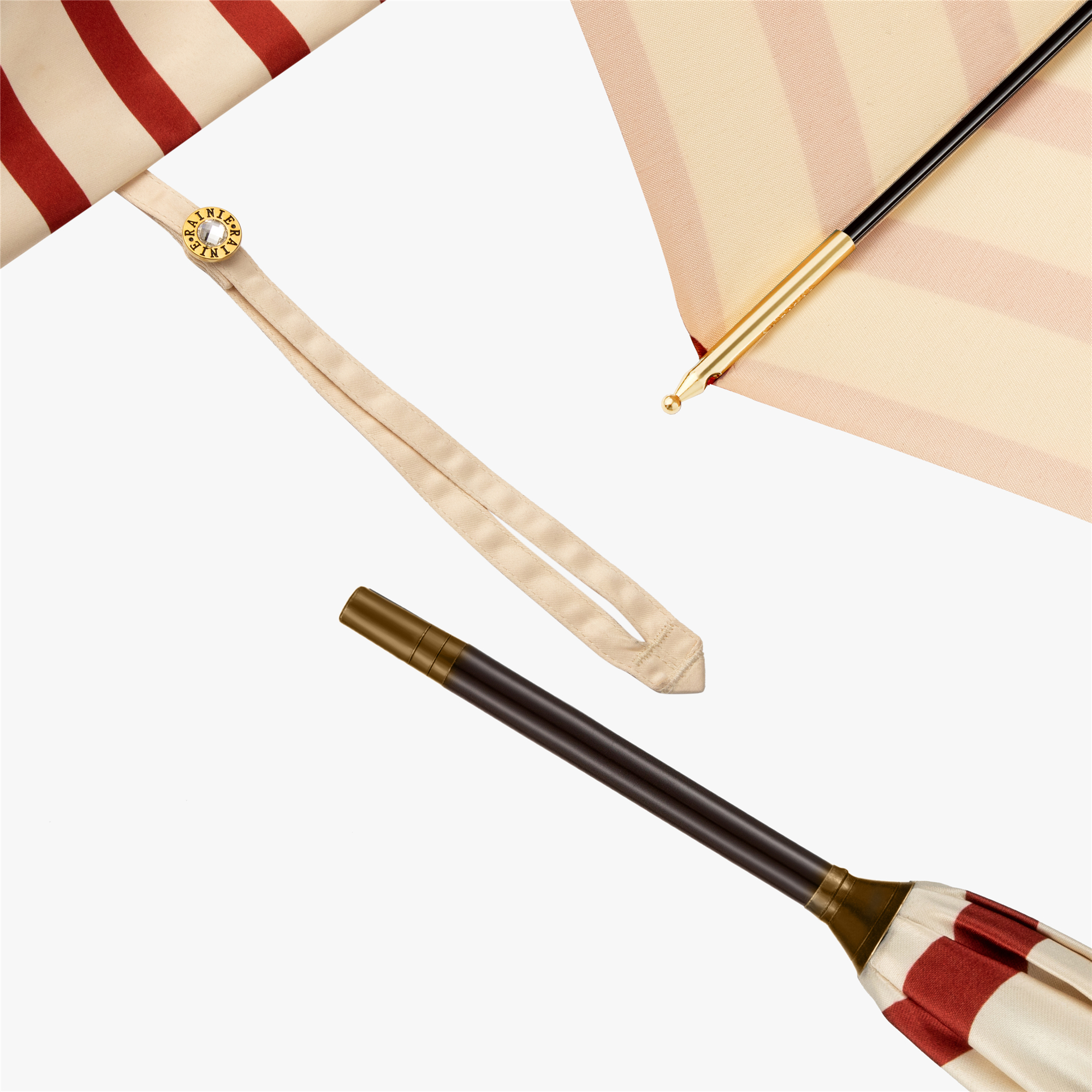 Straight bamboo umbrella with straight handle