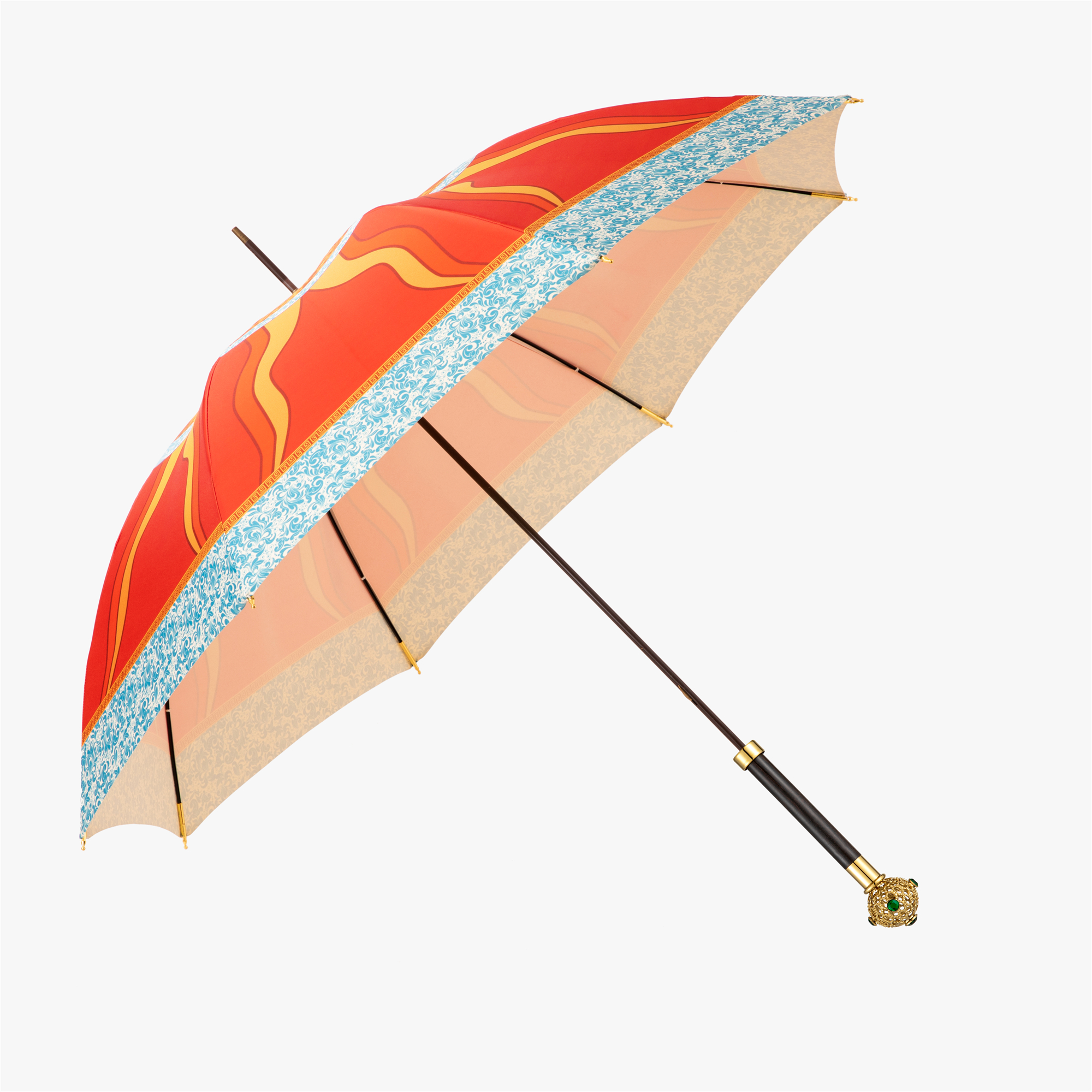 Exquisite ball wood umbrella with straight handle