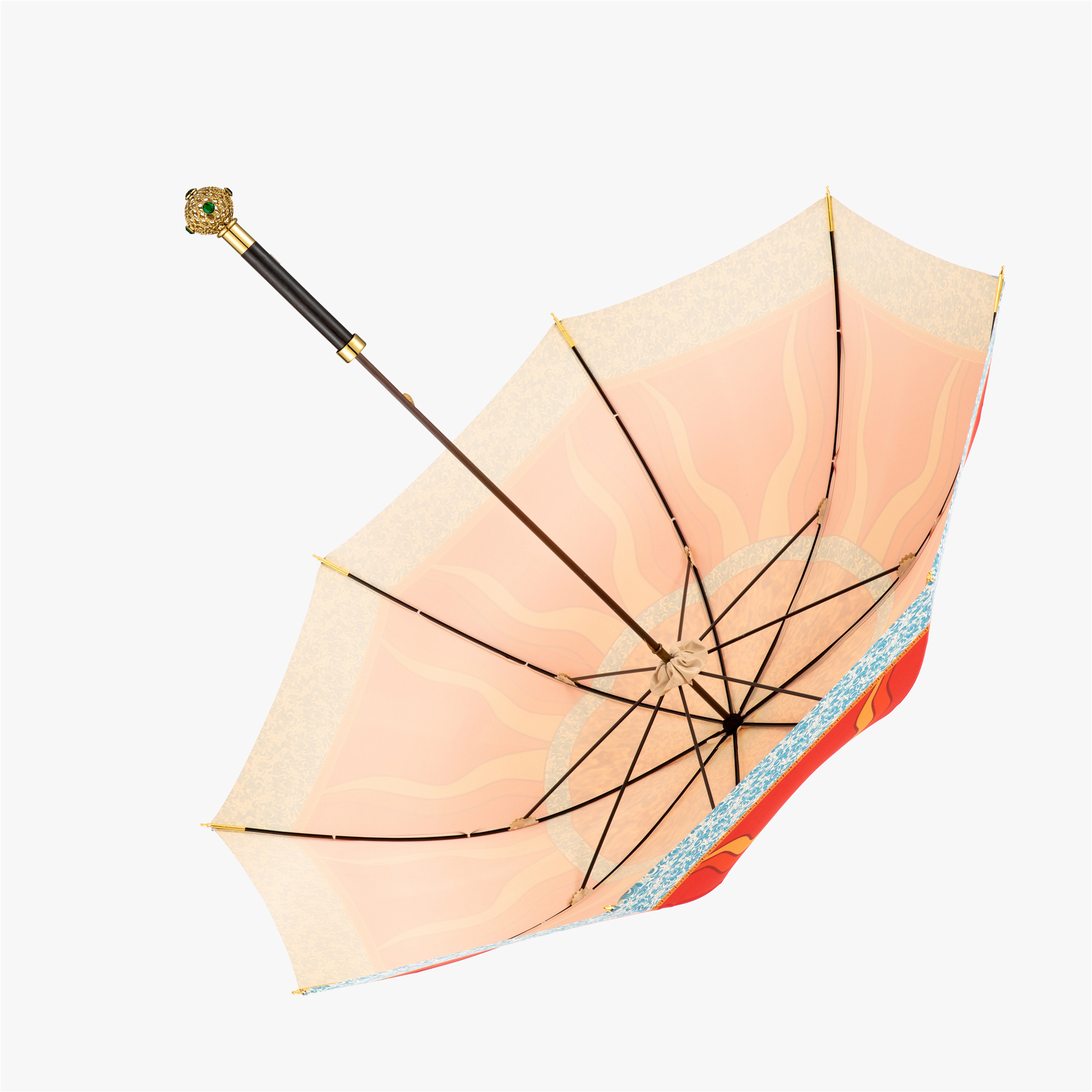 Exquisite ball wood umbrella with straight handle