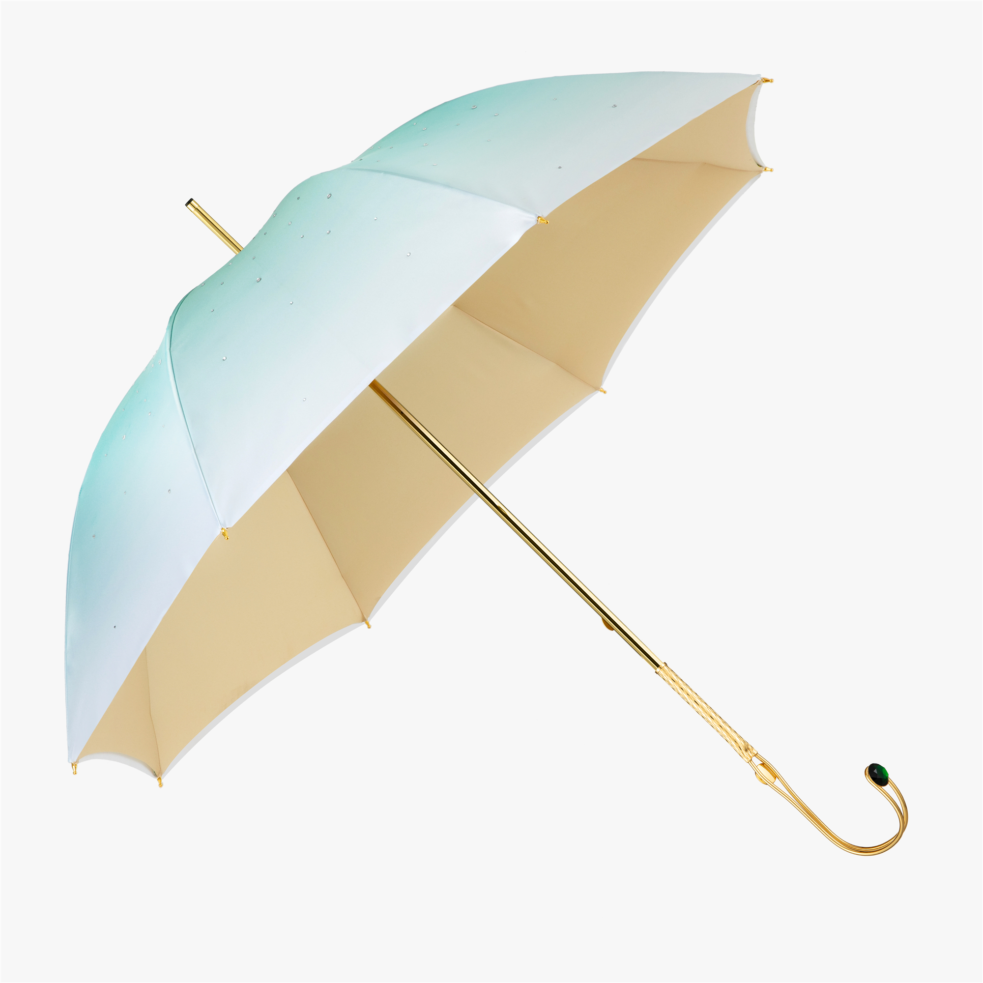 Copper wire two drill gradient long handle umbrella