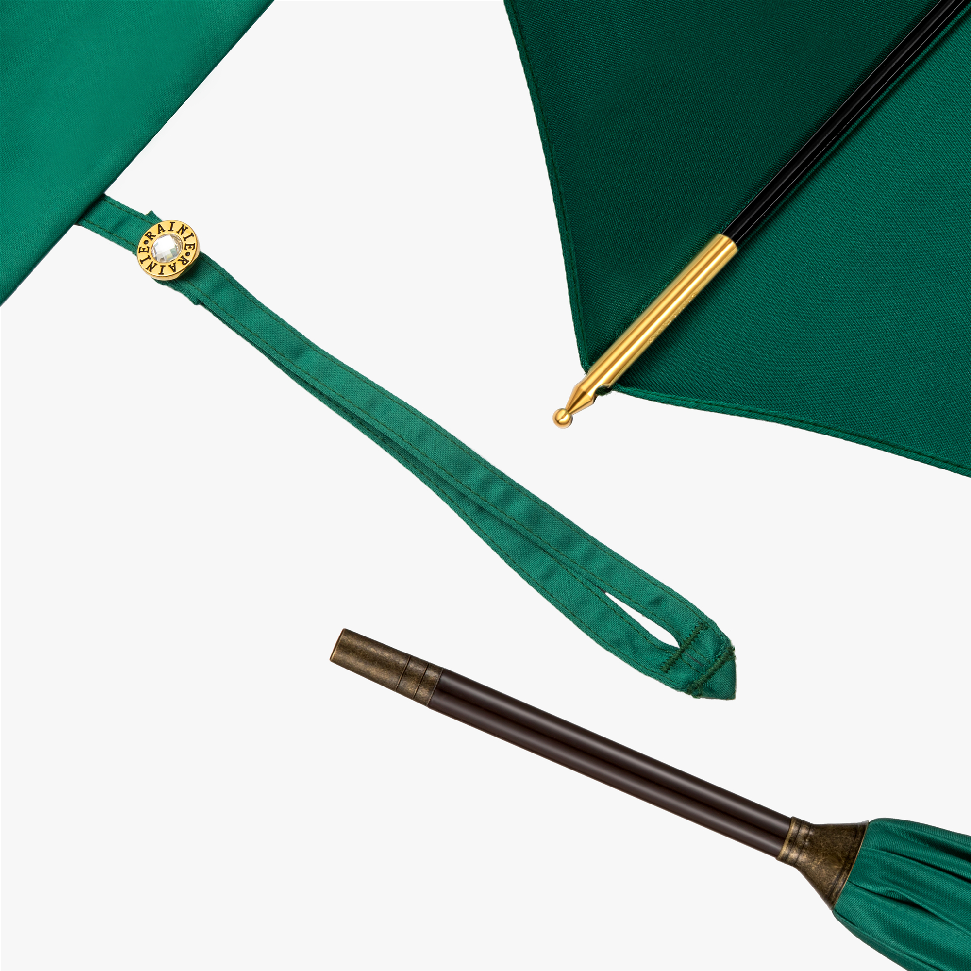 Long umbrella with metal wooden handle