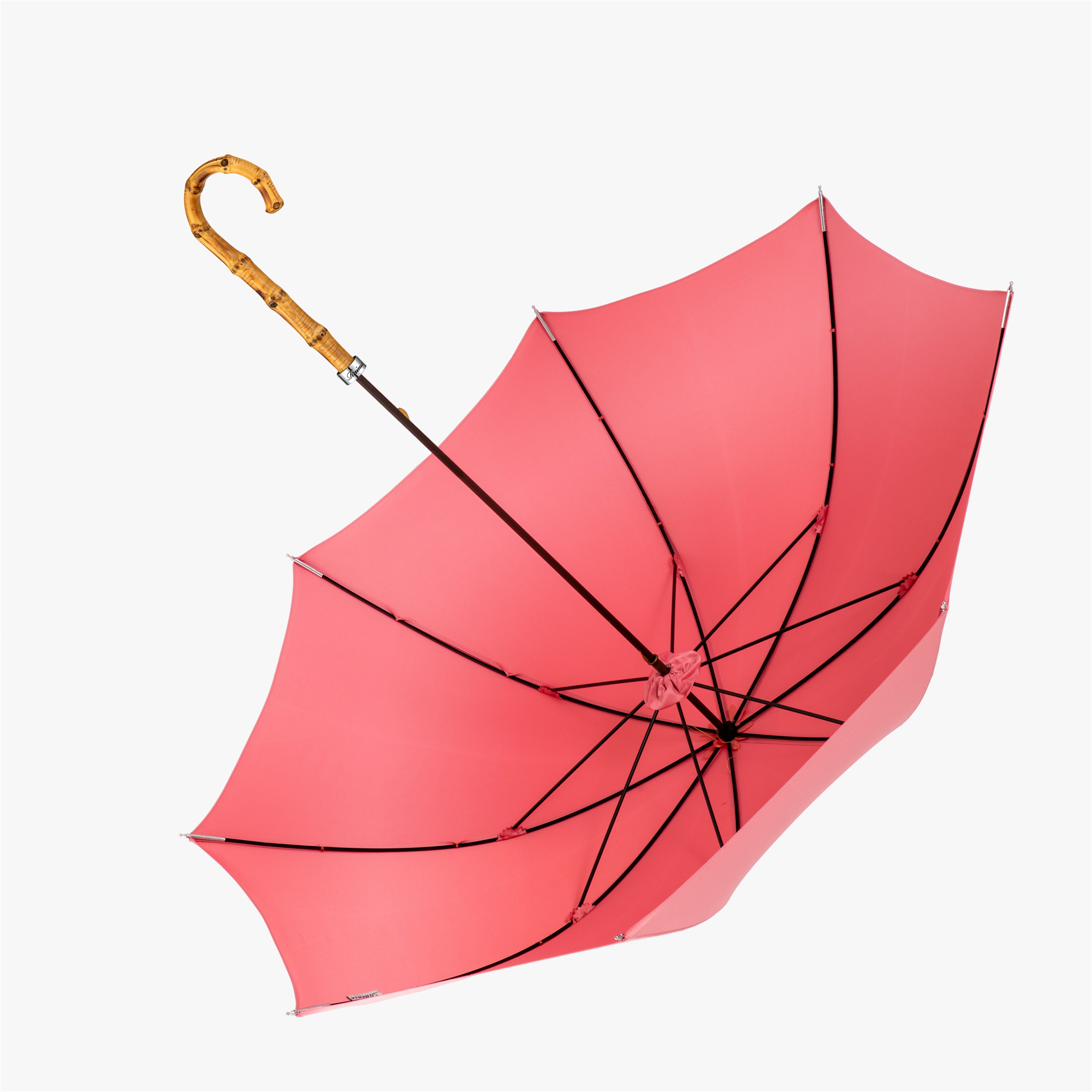 Fine bamboo curved umbrella with straight handle