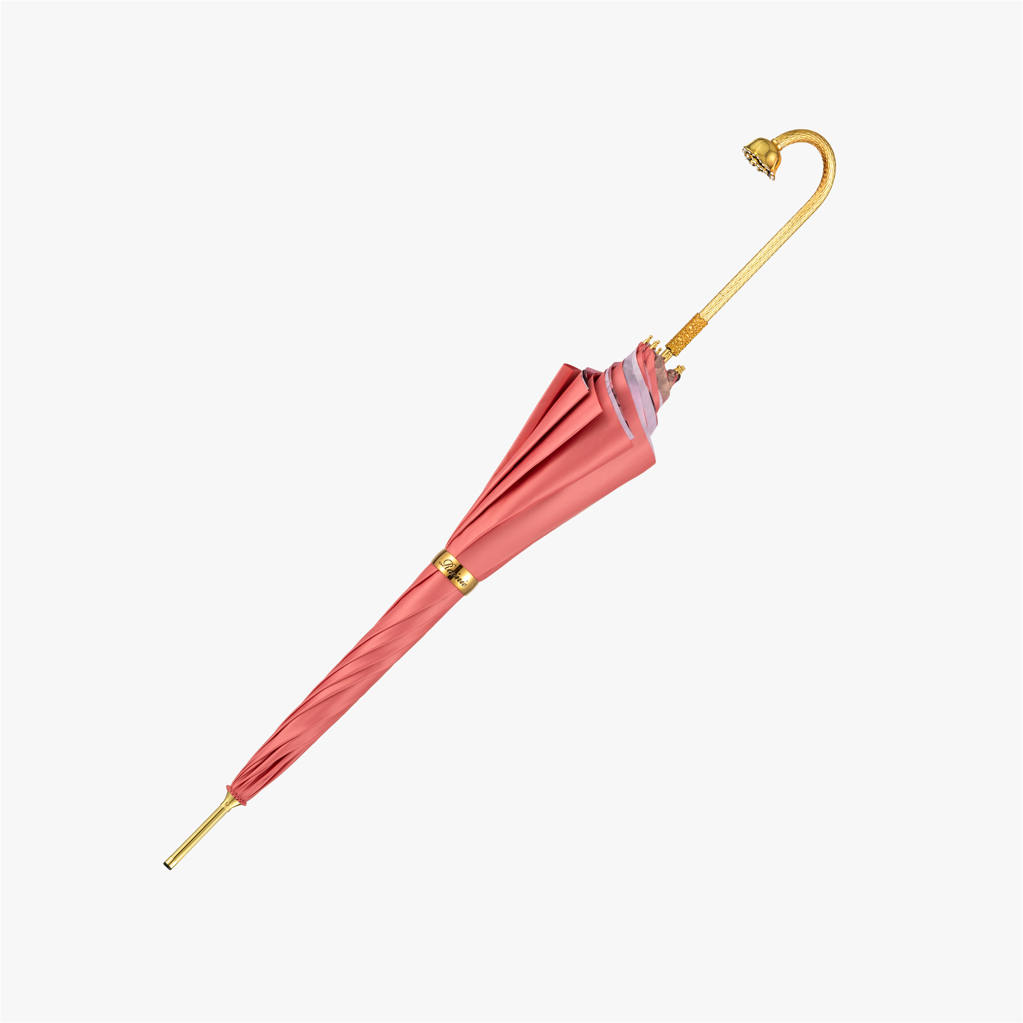 Curved handle rose double long handle umbrella