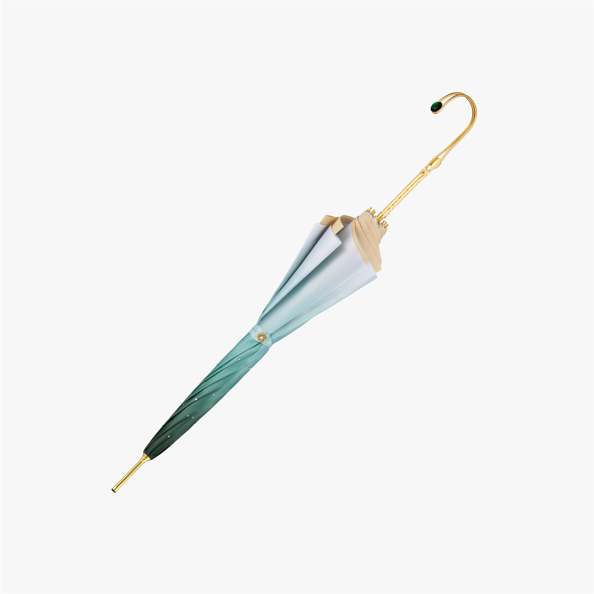 Copper wire two drill gradient long handle umbrella