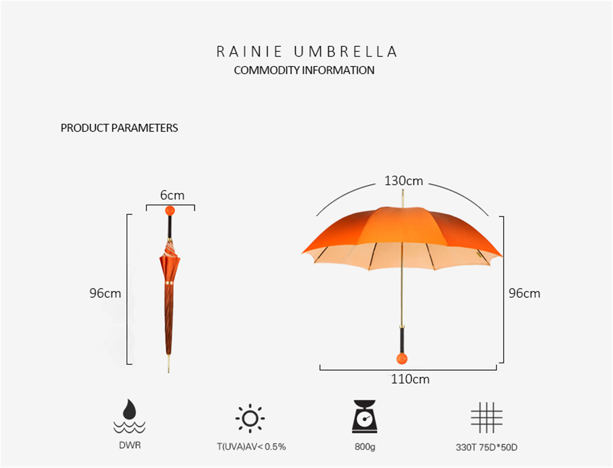 Orange No. 5 Pool Umbrella