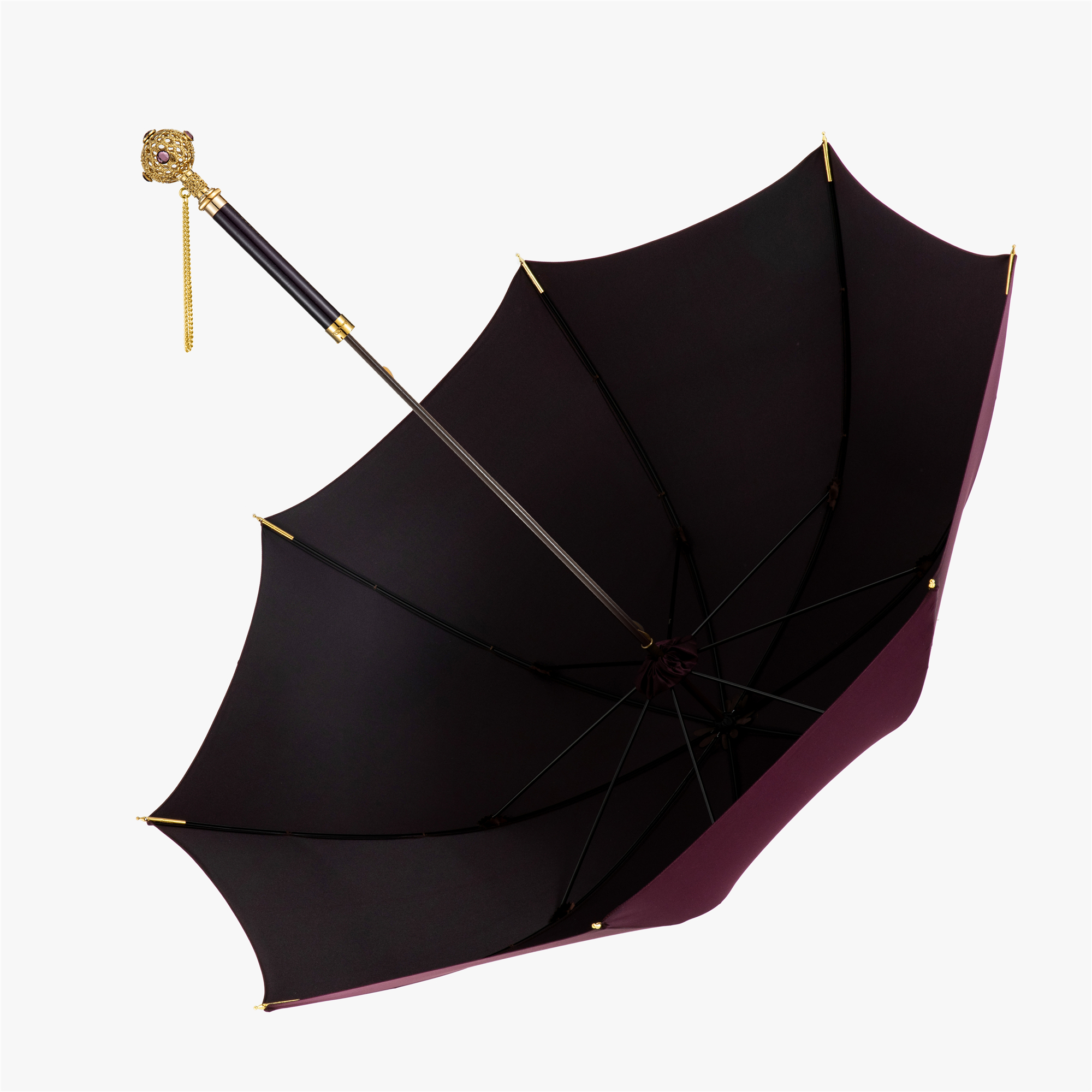 Exquisite ball umbrella with wooden handle