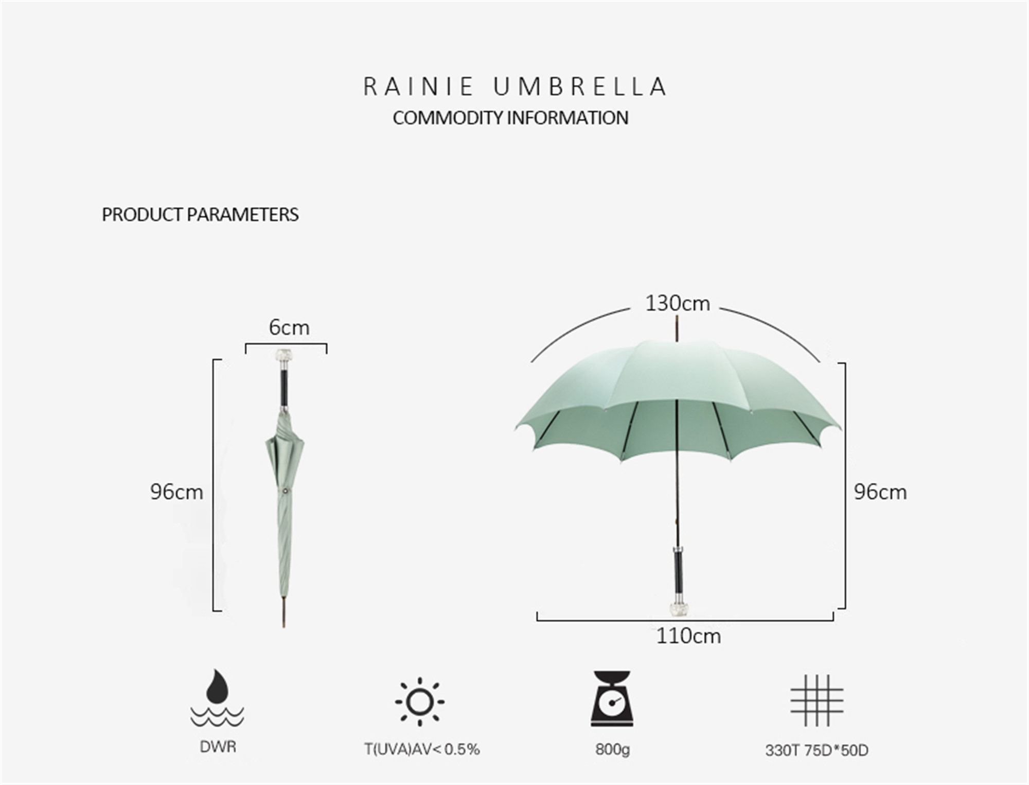 Owl umbrella with straight handle