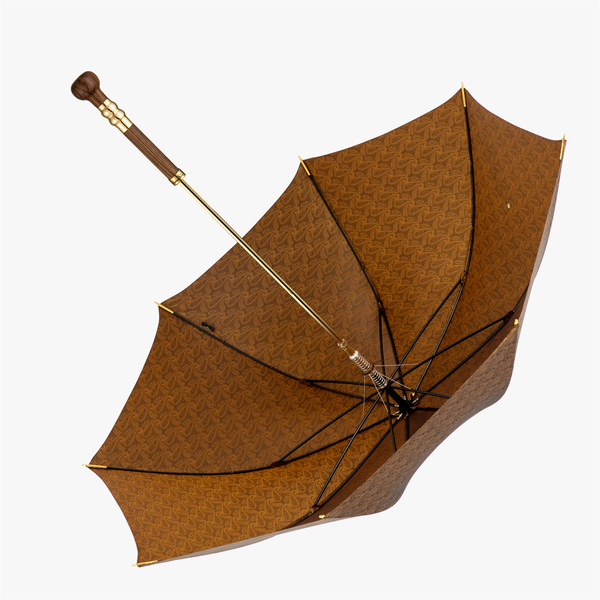 Wood stick umbrella with mushroom head